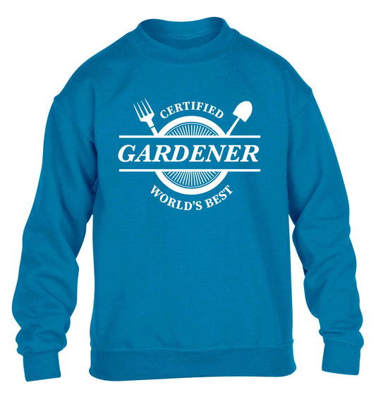 Certified gardener worlds best children's blue sweater 12-13 Years