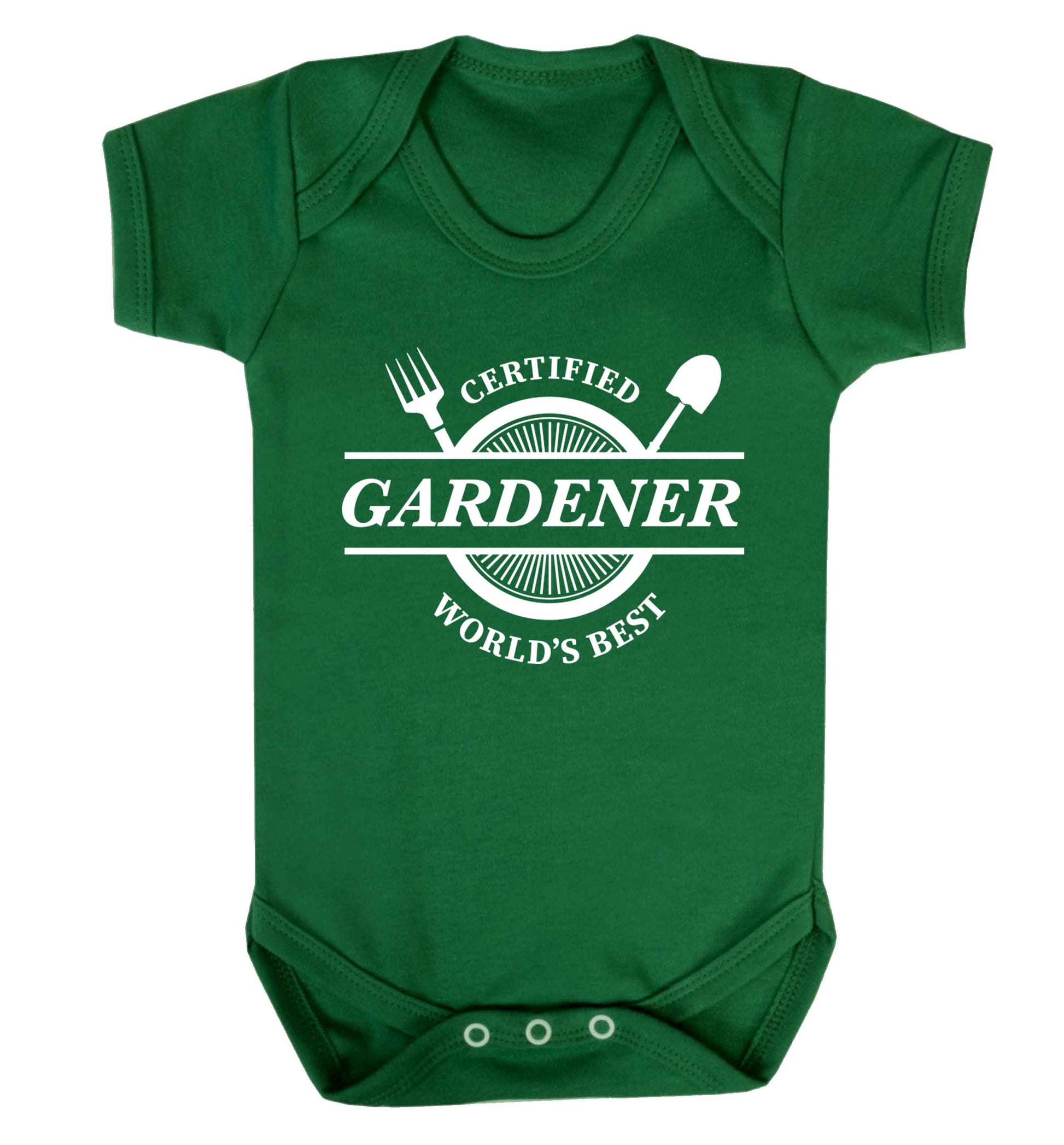 Certified gardener worlds best Baby Vest green 18-24 months