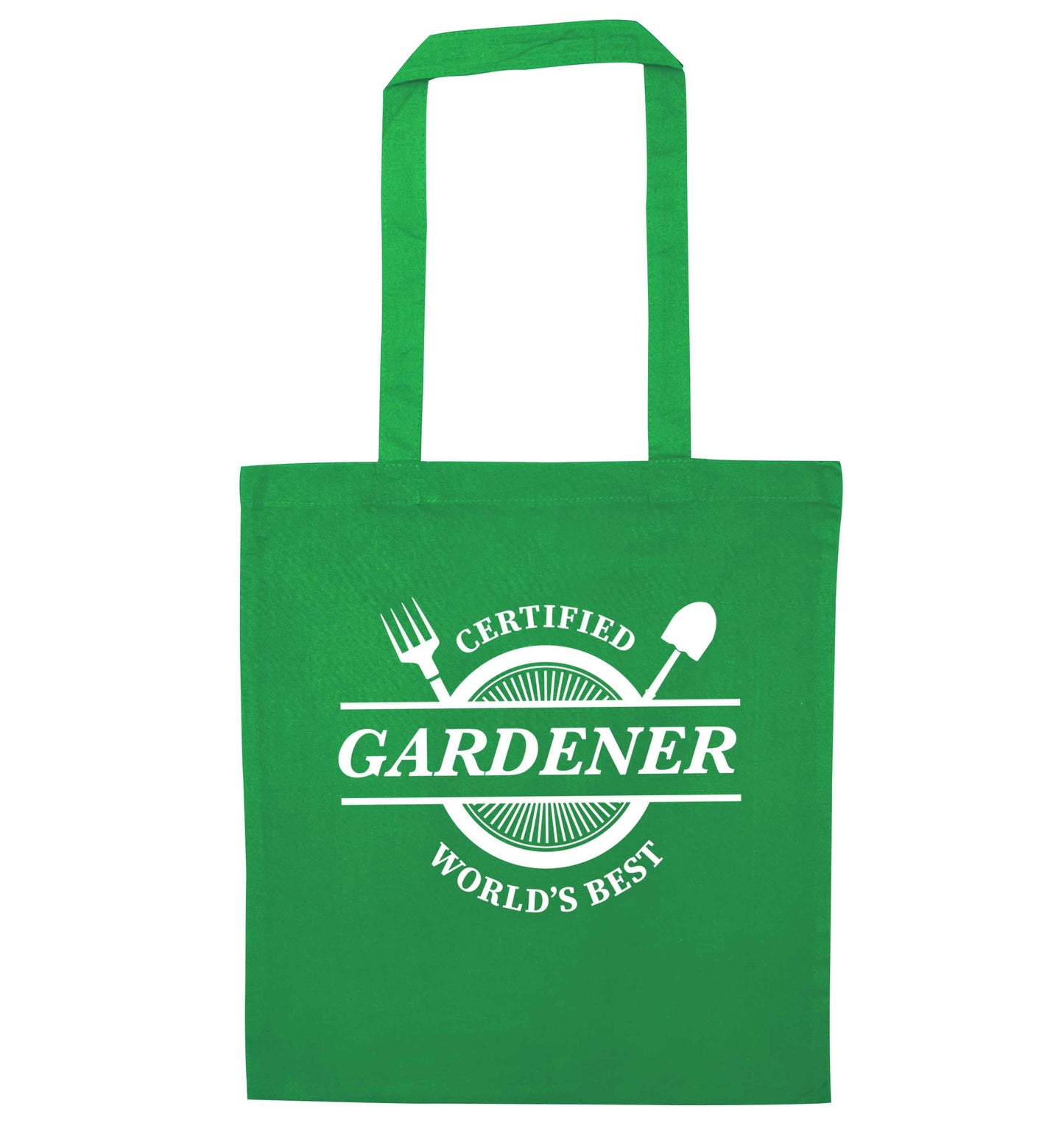 Certified gardener worlds best green tote bag