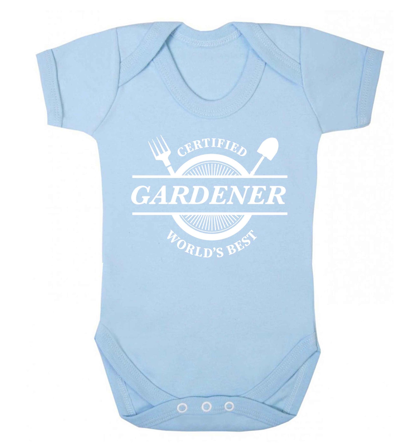 Certified gardener worlds best Baby Vest pale blue 18-24 months
