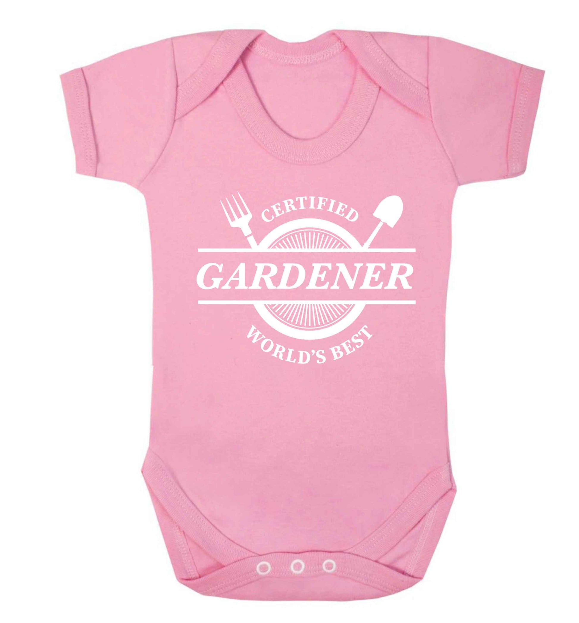 Certified gardener worlds best Baby Vest pale pink 18-24 months