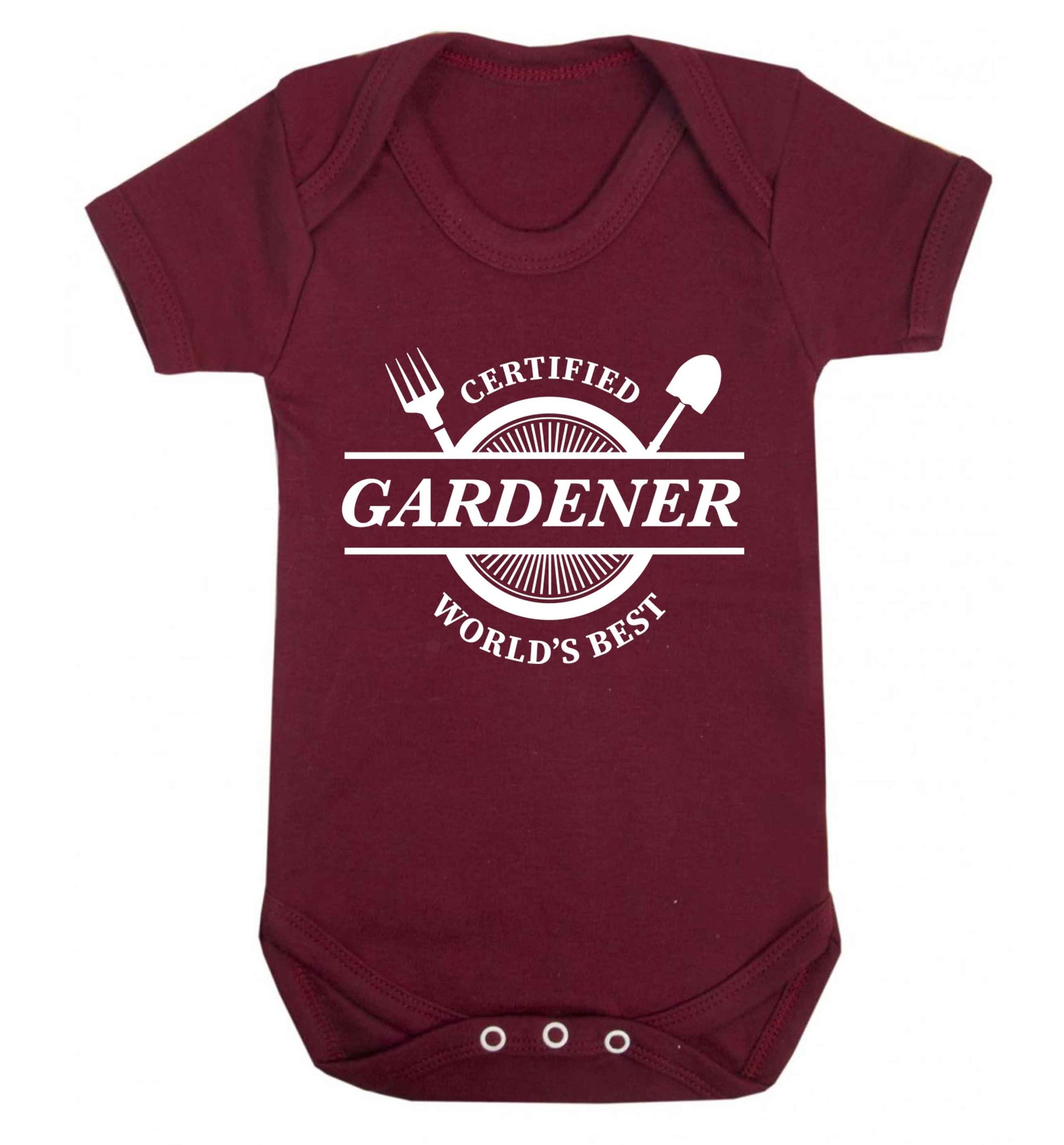 Certified gardener worlds best Baby Vest maroon 18-24 months