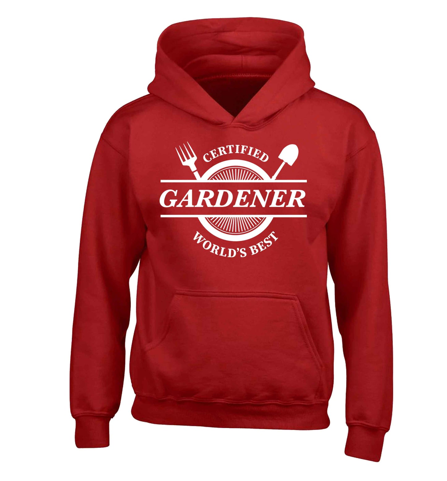 Certified gardener worlds best children's red hoodie 12-13 Years