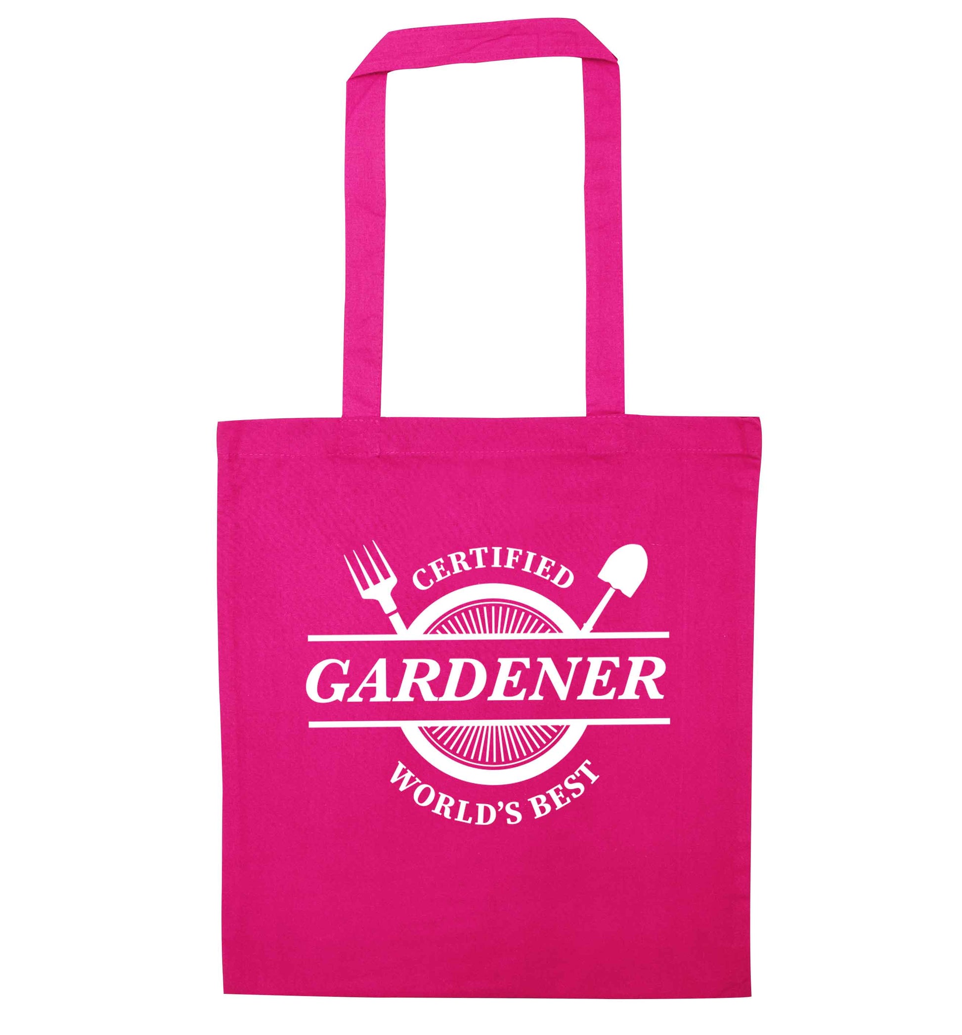 Certified gardener worlds best pink tote bag