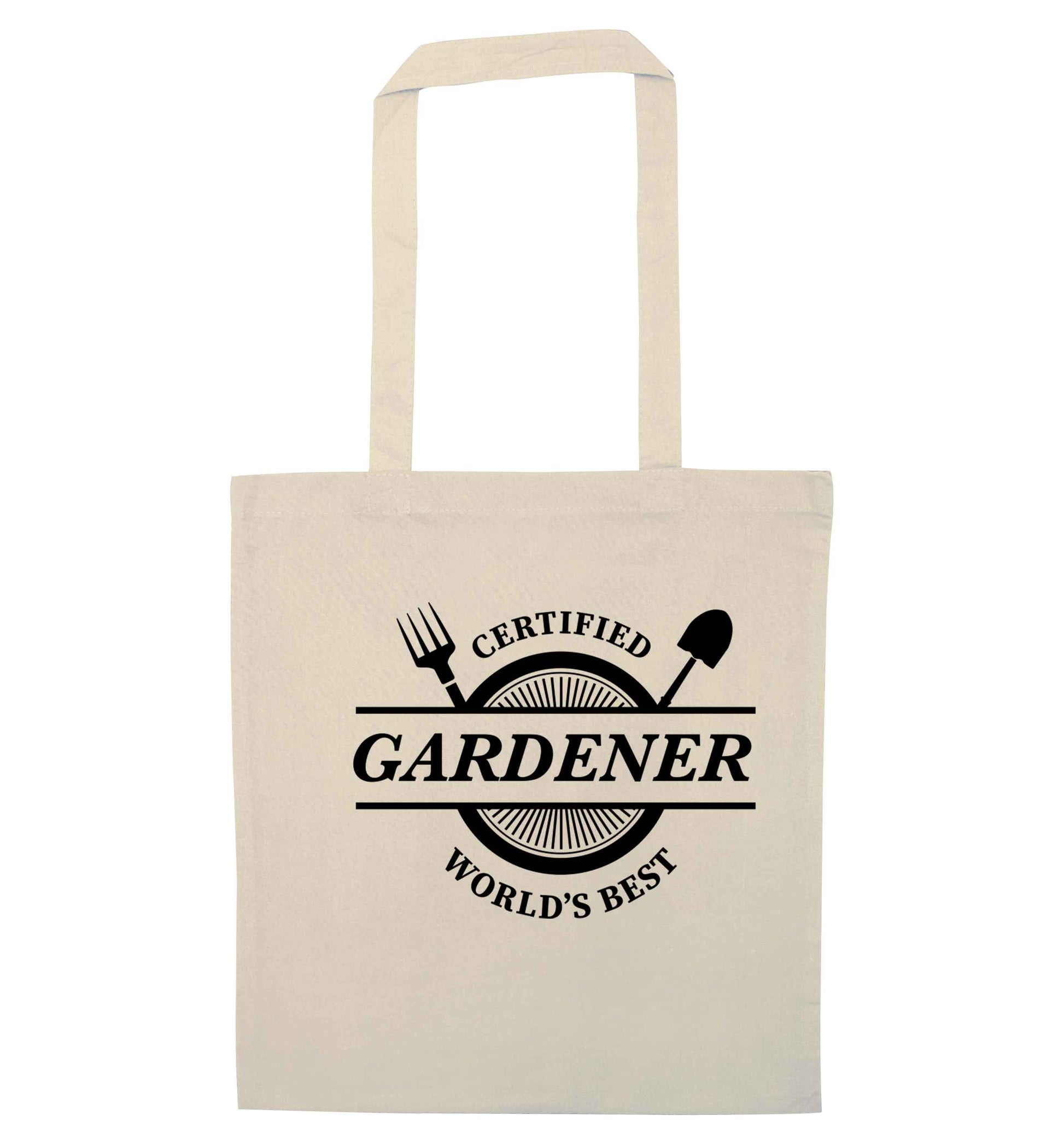 Certified gardener worlds best natural tote bag
