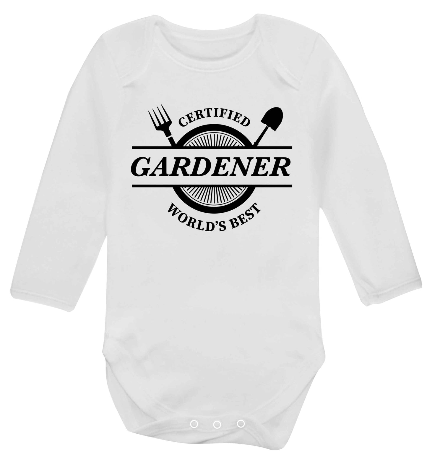 Certified gardener worlds best Baby Vest long sleeved white 6-12 months