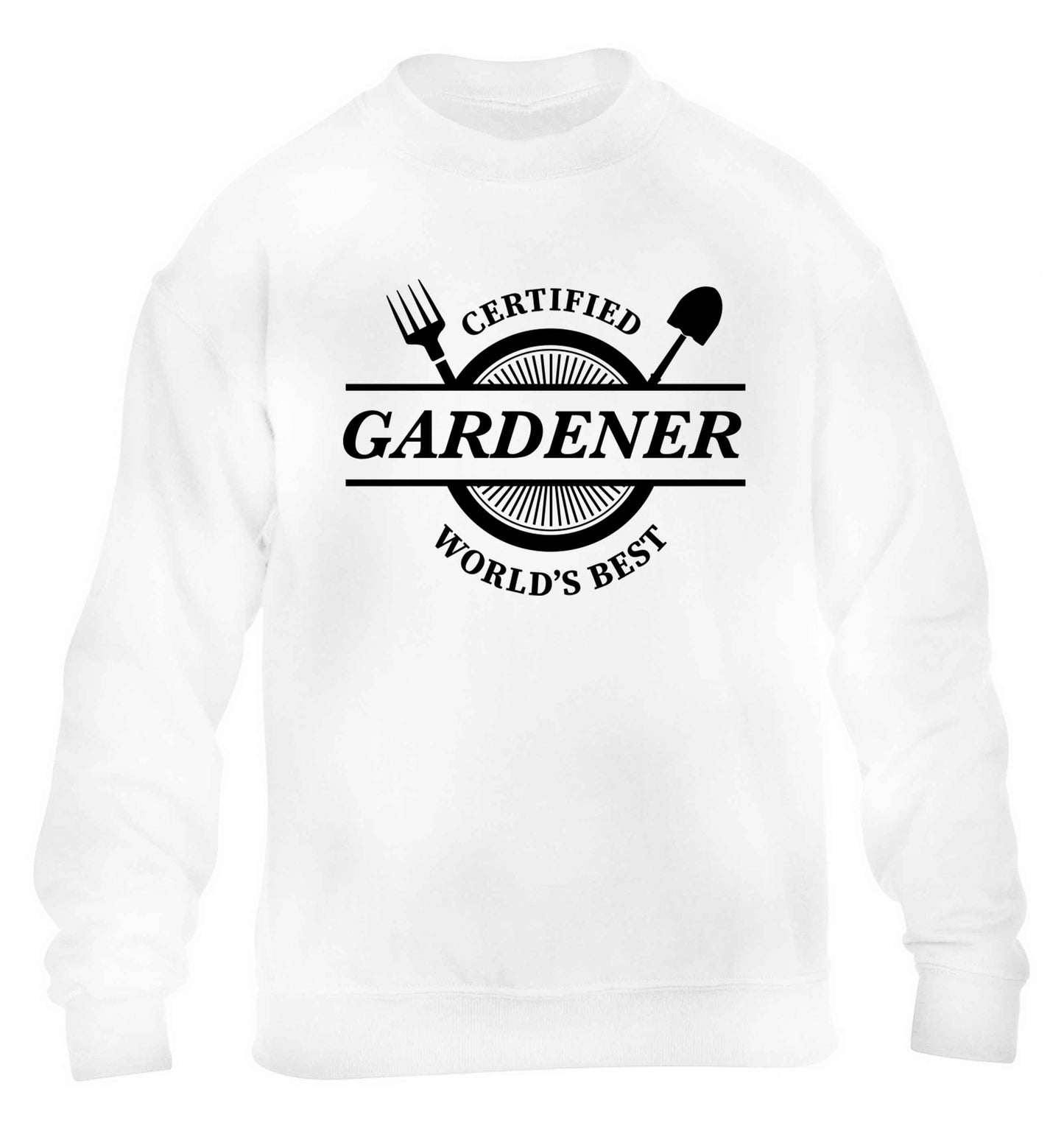 Certified gardener worlds best children's white sweater 12-13 Years