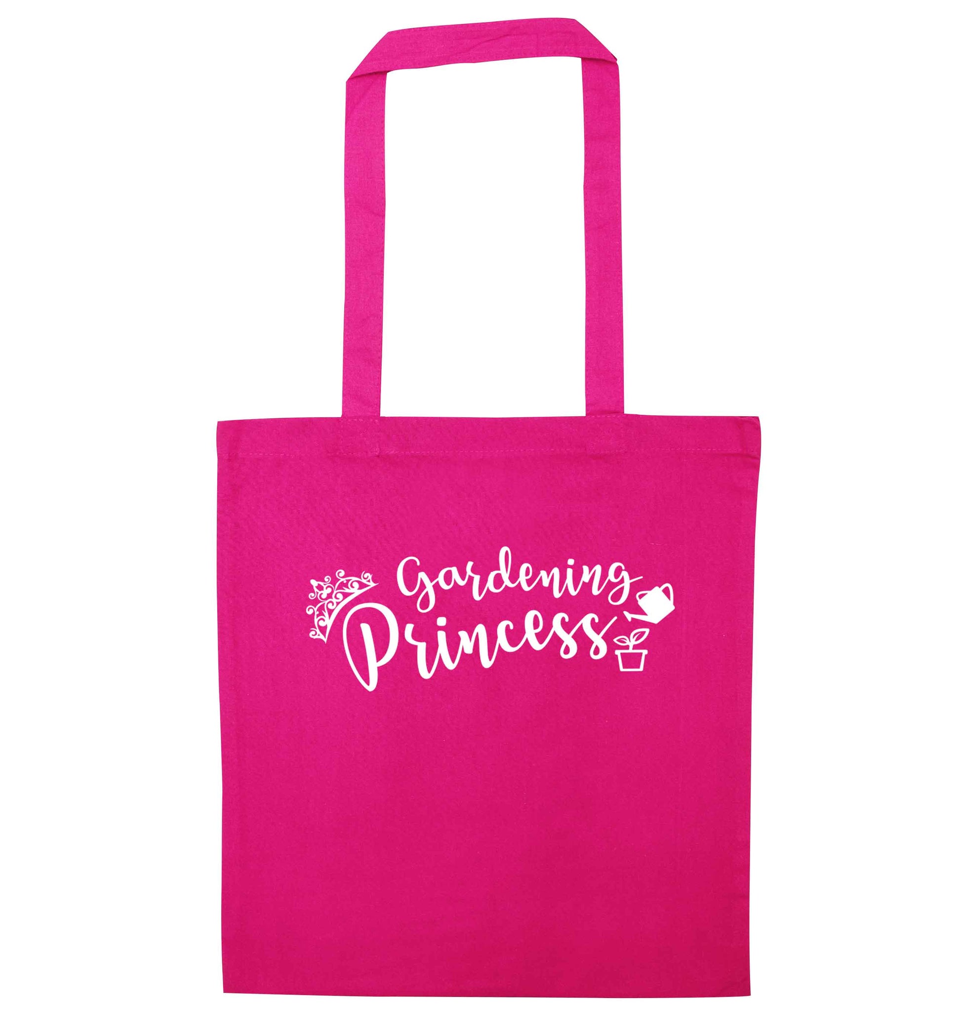 Gardening princess pink tote bag
