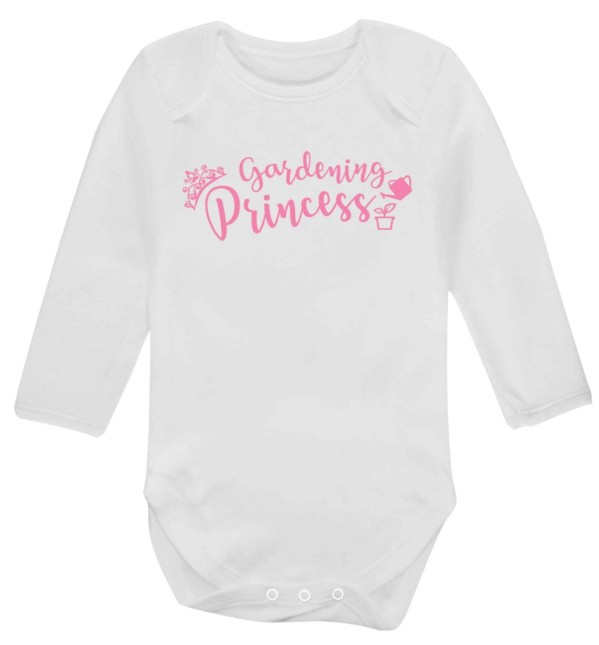 Gardening princess Baby Vest long sleeved white 6-12 months