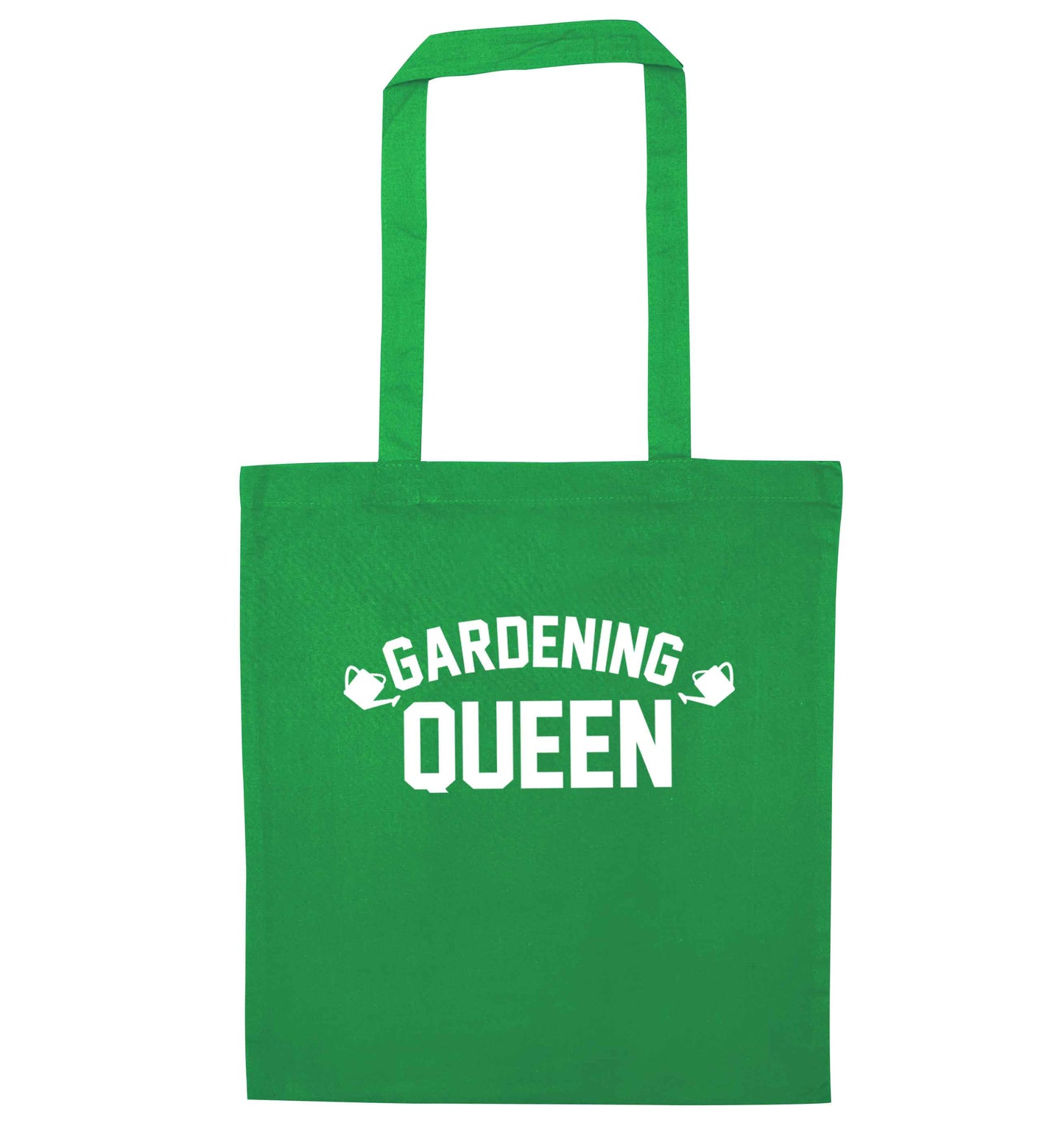 Gardening queen green tote bag