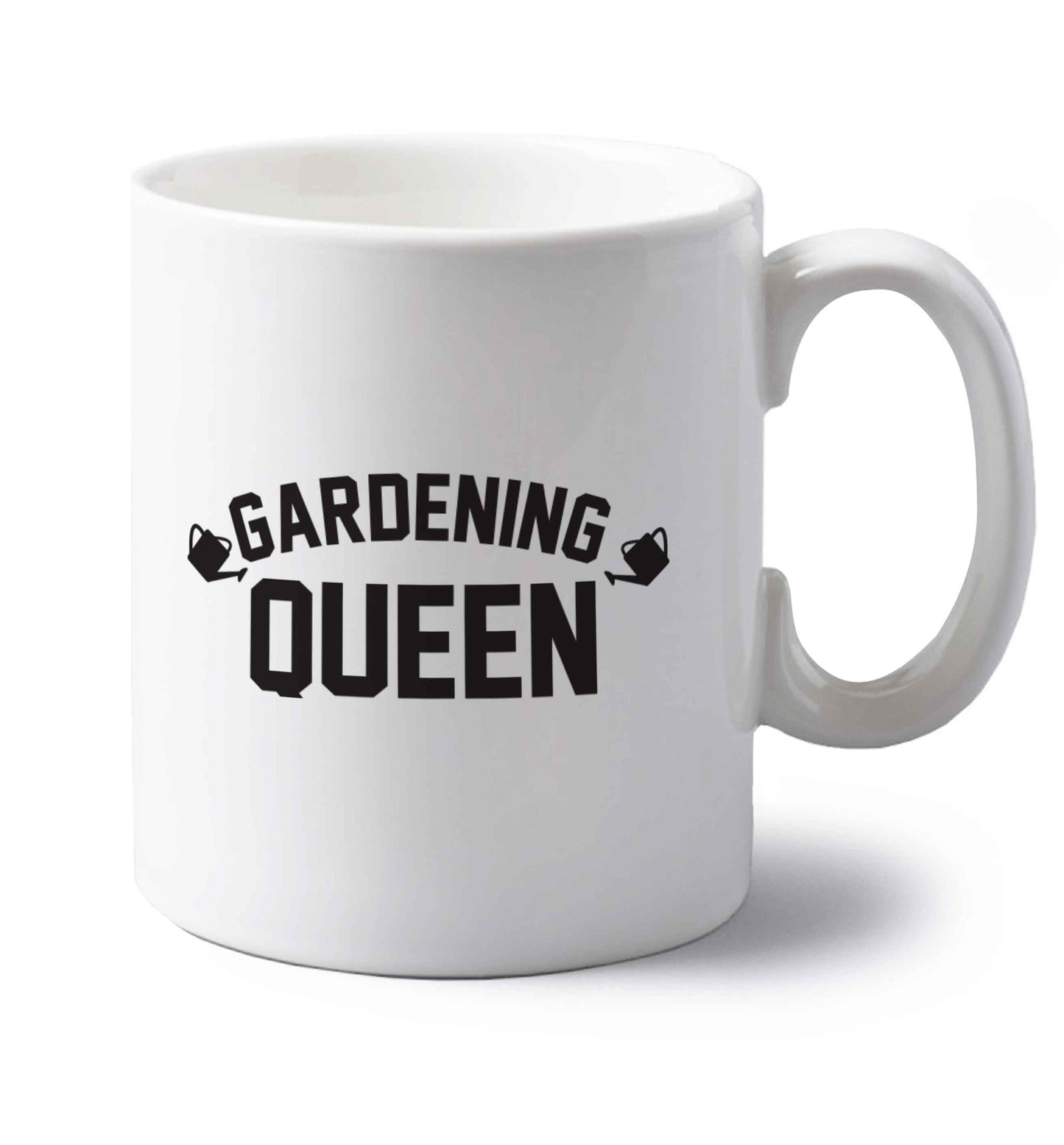 Gardening queen left handed white ceramic mug 