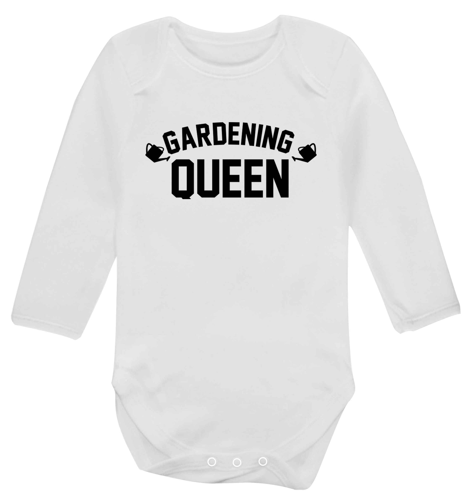 Gardening queen Baby Vest long sleeved white 6-12 months