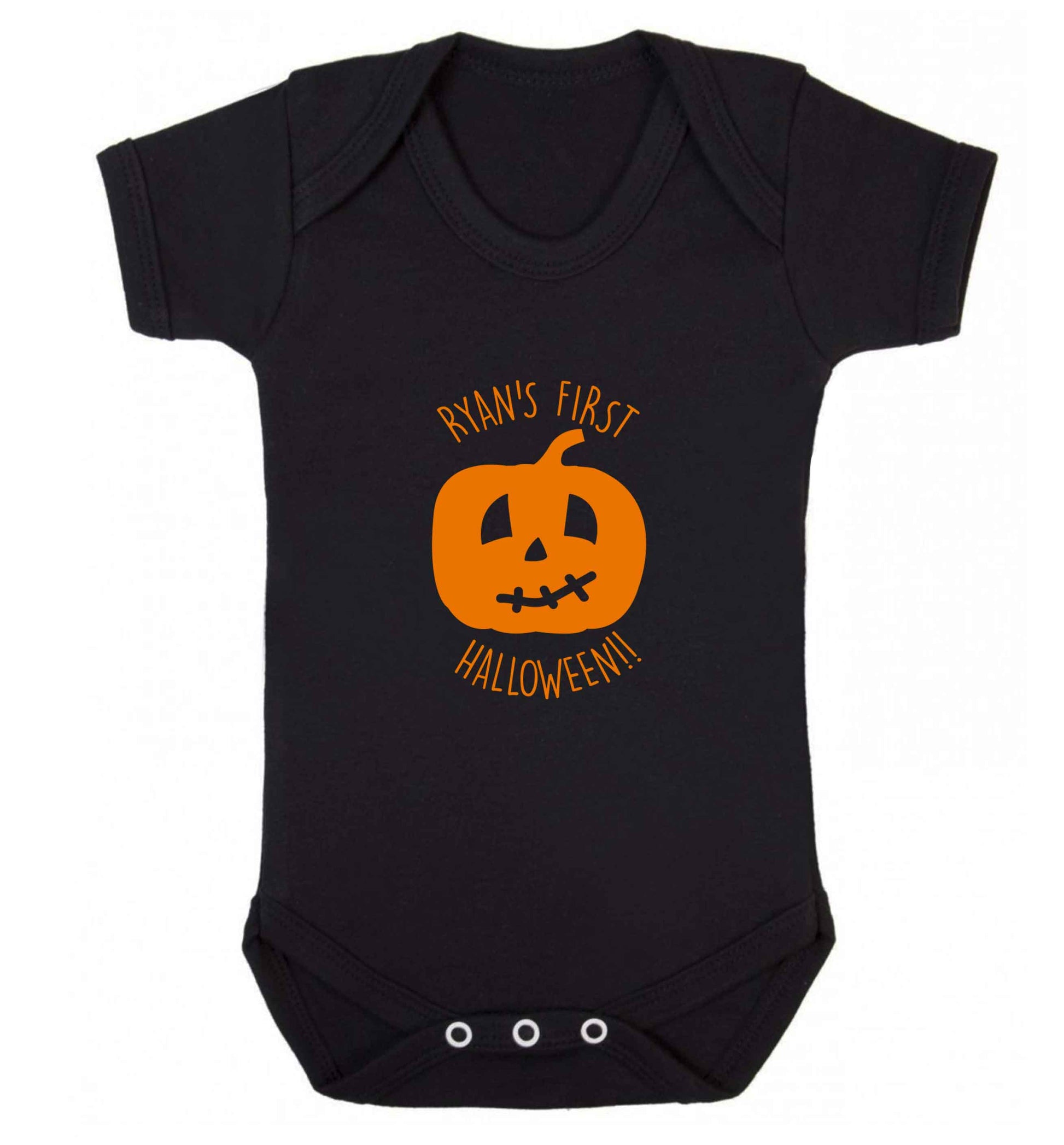 Personalised Halloween - pumpkin baby vest black 18-24 months