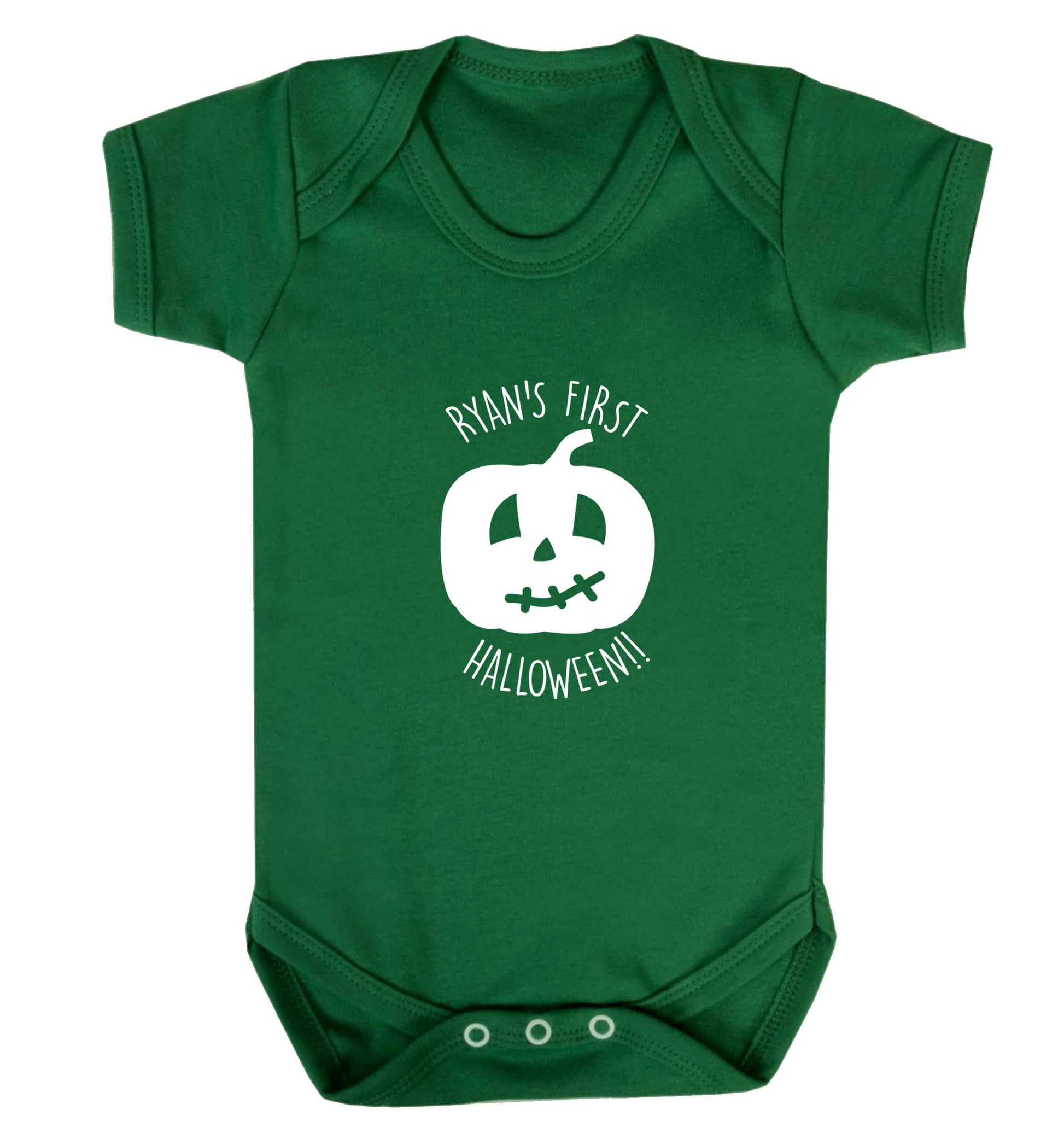 Personalised Halloween - pumpkin baby vest green 18-24 months