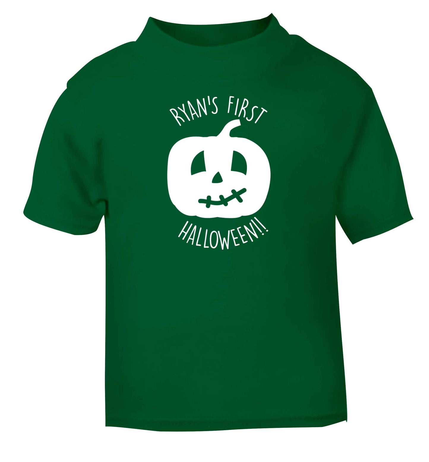 Personalised Halloween - pumpkin green baby toddler Tshirt 2 Years