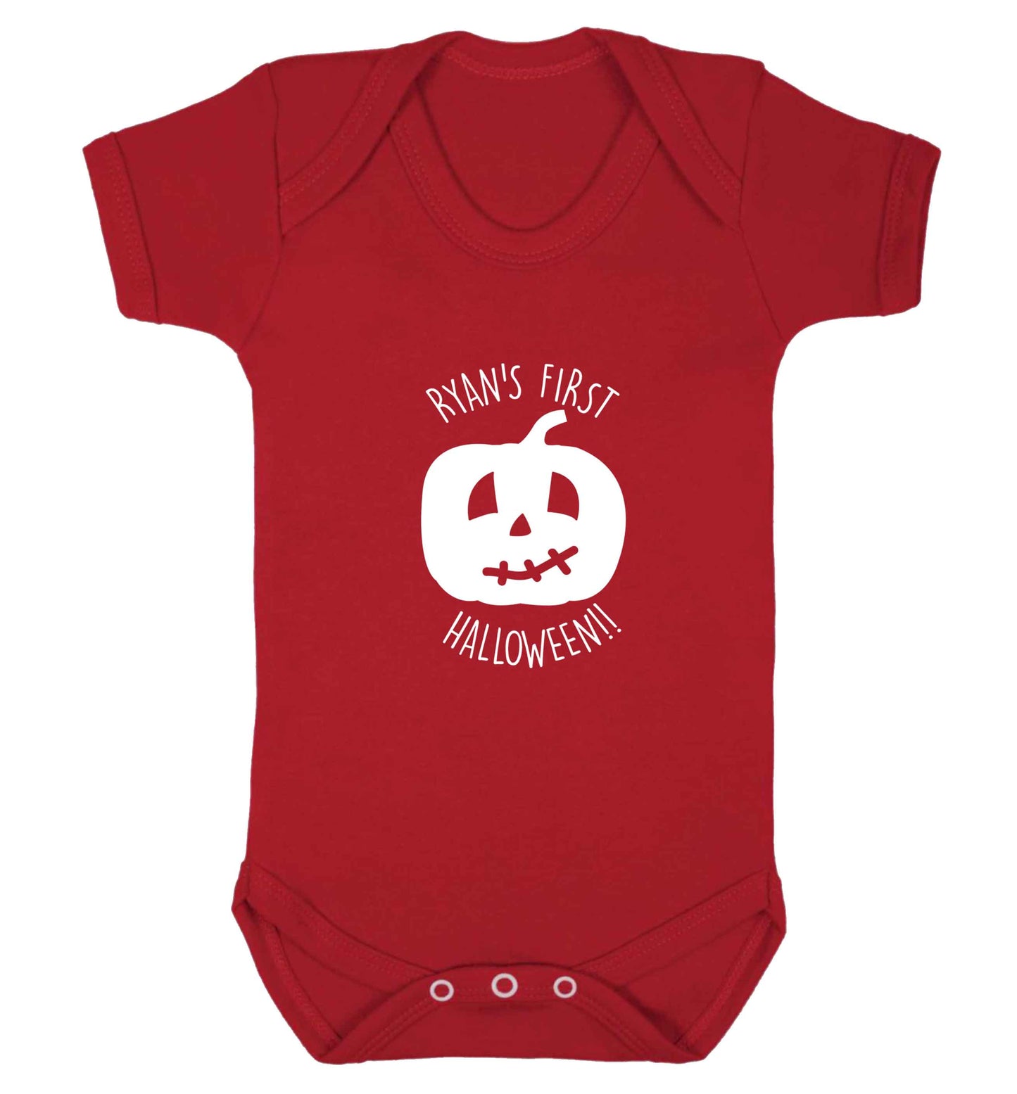 Personalised Halloween - pumpkin baby vest red 18-24 months
