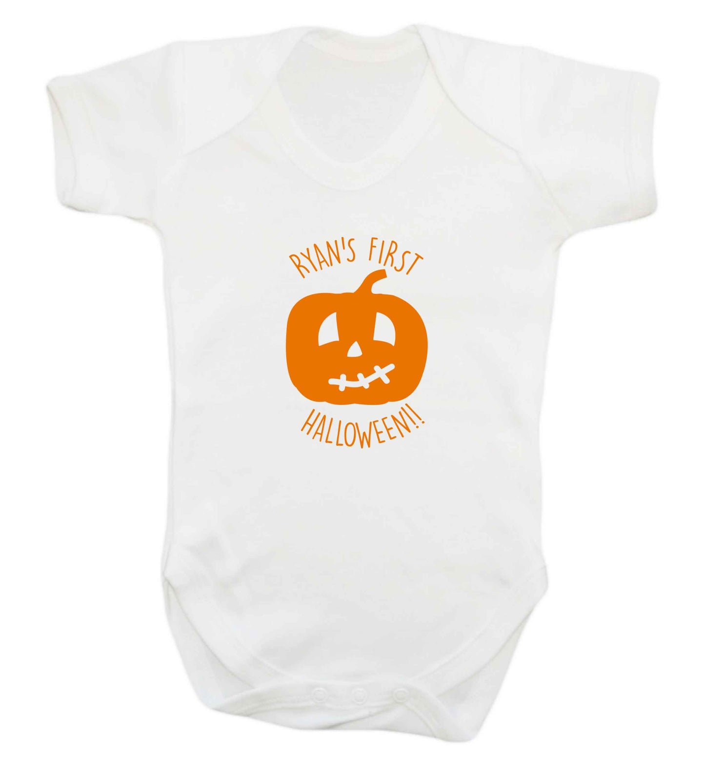 Personalised Halloween - pumpkin baby vest white 18-24 months