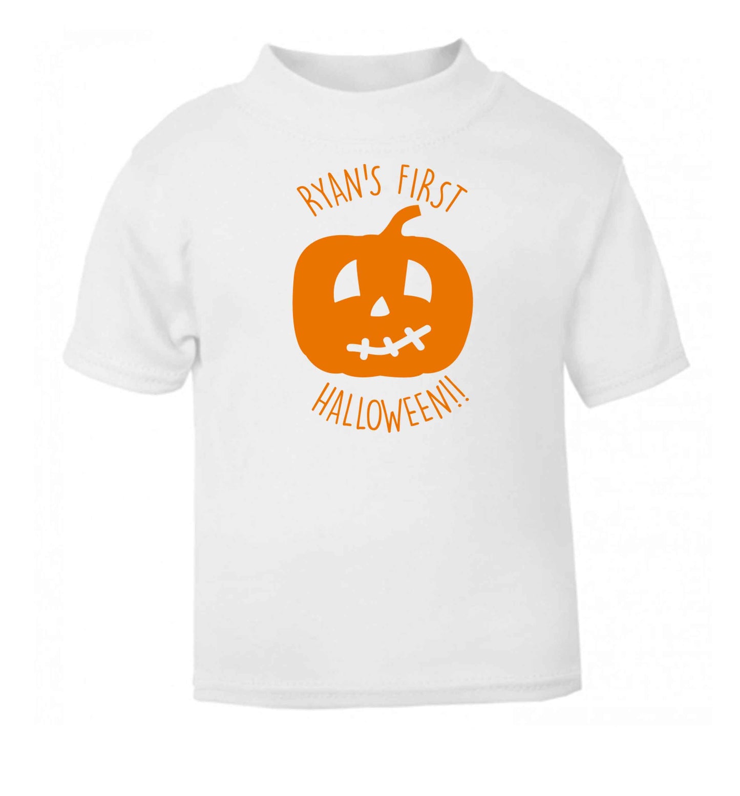 Personalised Halloween - pumpkin white baby toddler Tshirt 2 Years