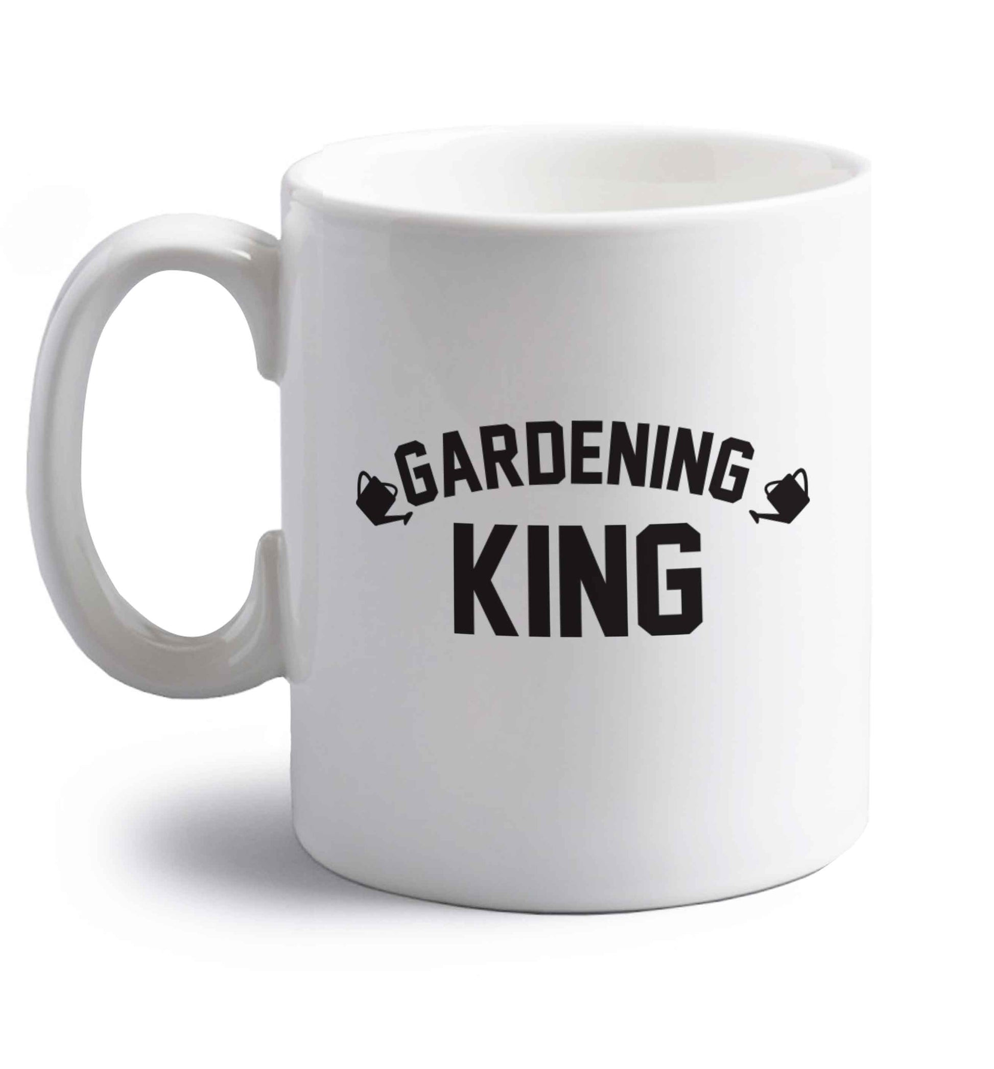 Gardening king right handed white ceramic mug 