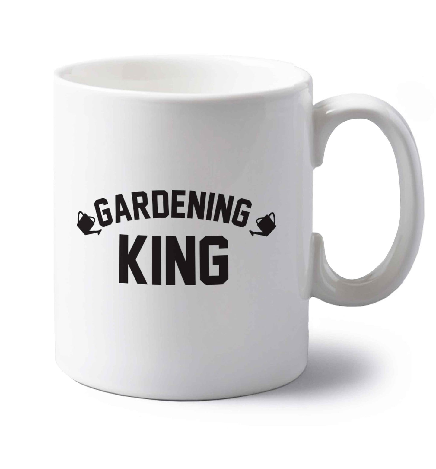 Gardening king left handed white ceramic mug 