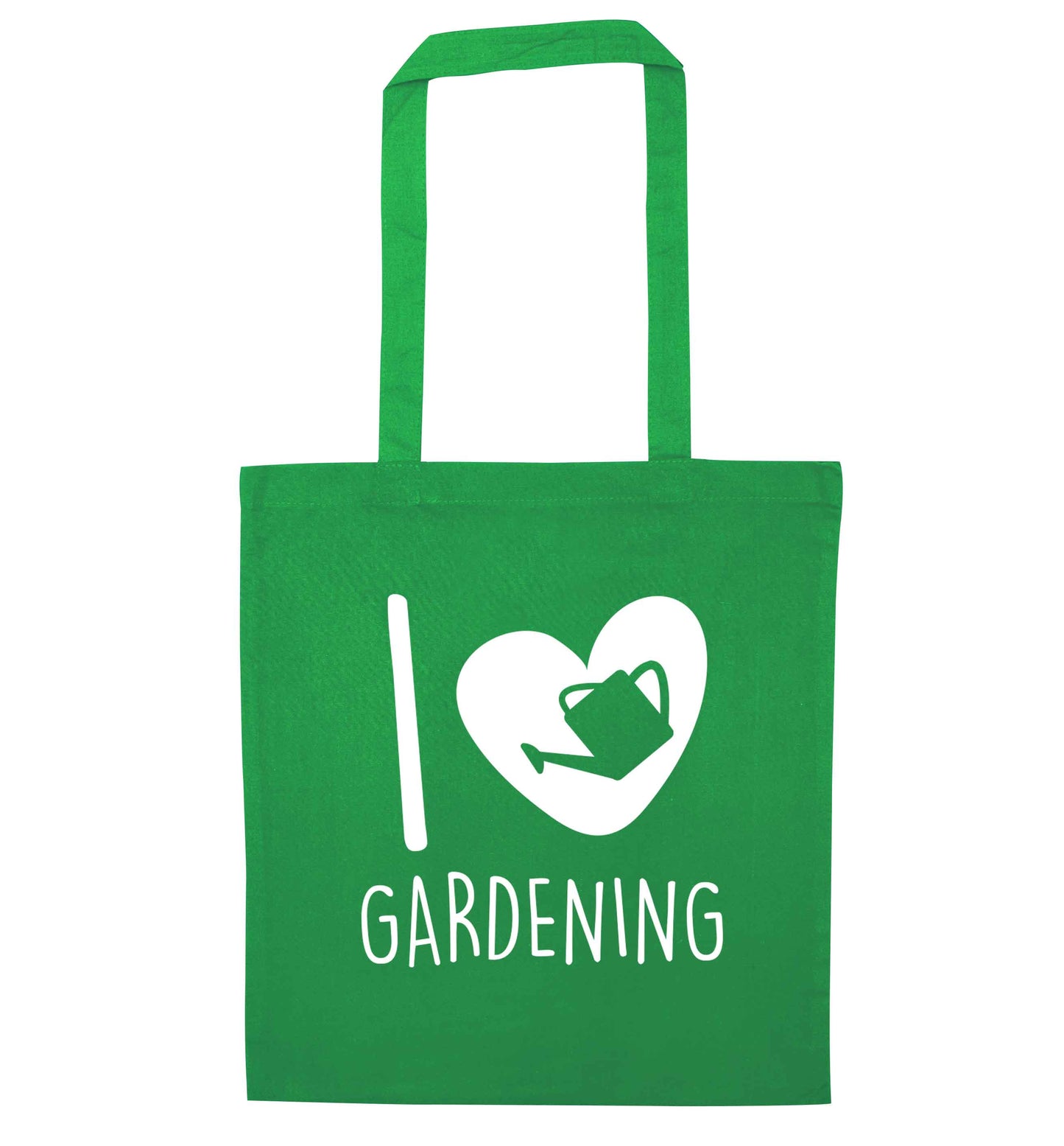 I love gardening green tote bag