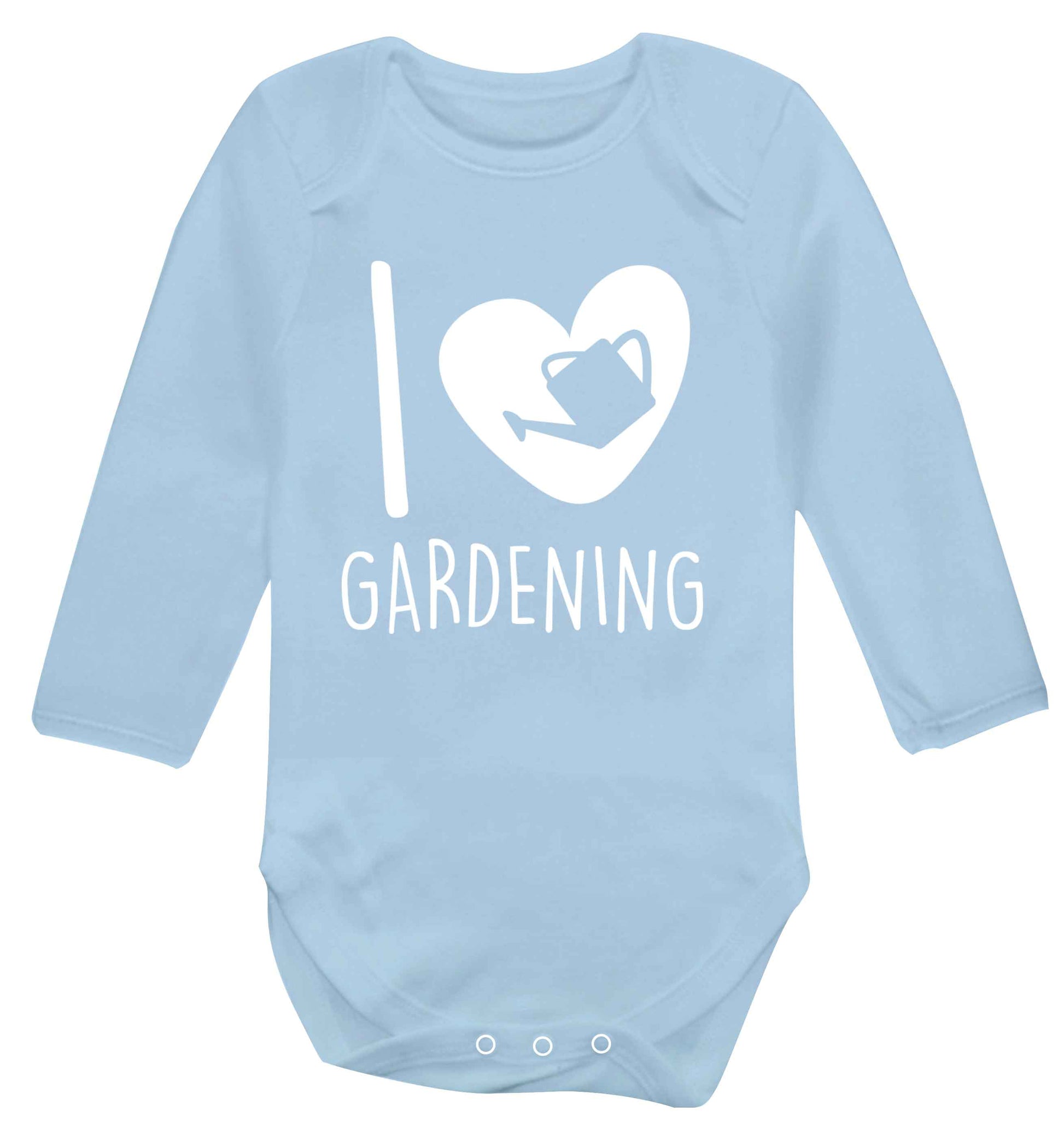 I love gardening Baby Vest long sleeved pale blue 6-12 months