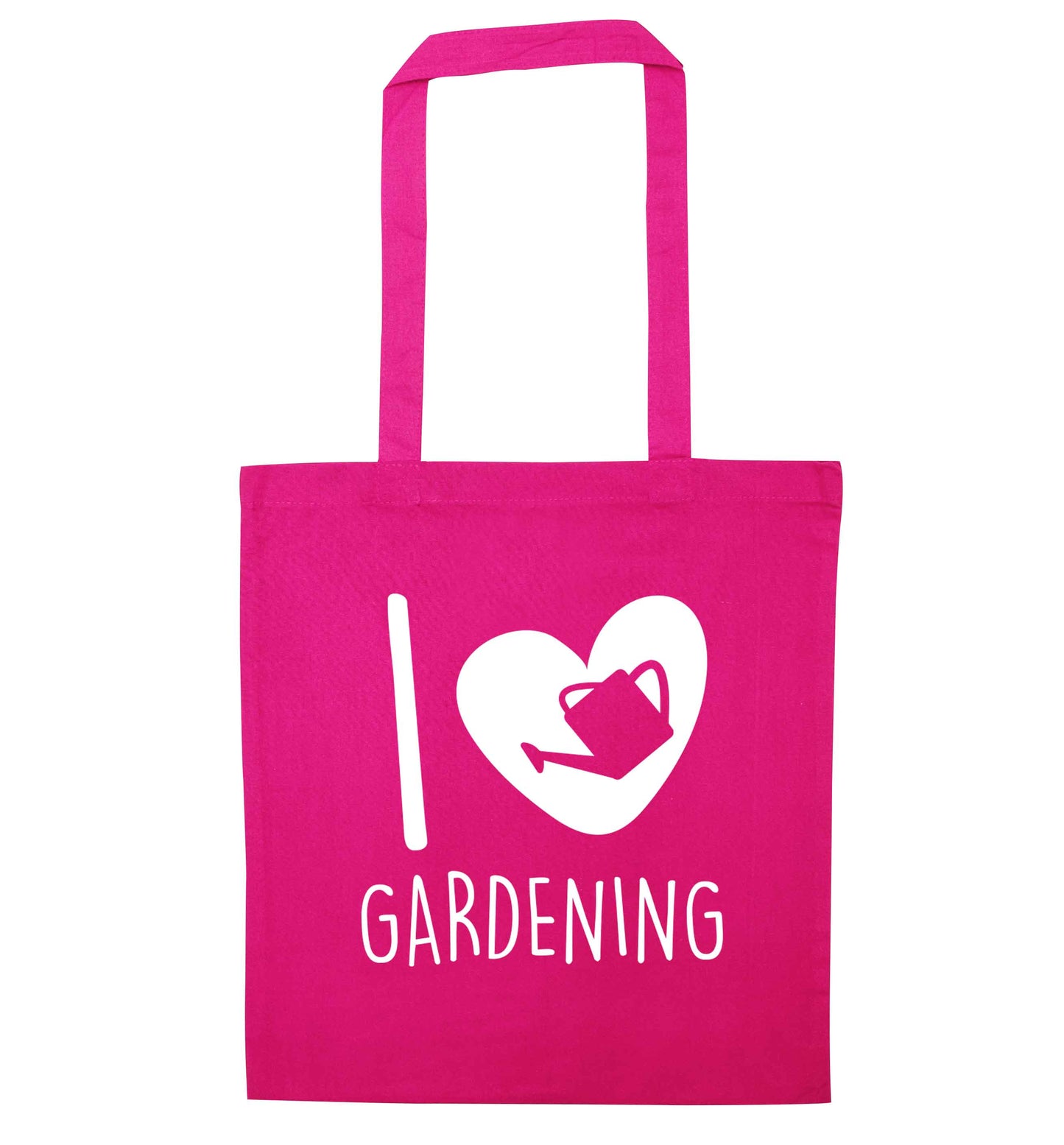 I love gardening pink tote bag