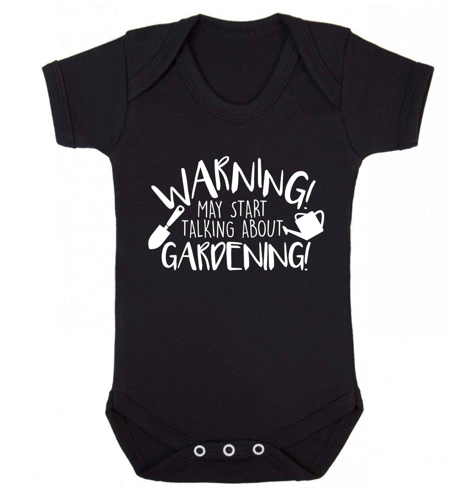 Warning may start talking about gardening Baby Vest black 18-24 months