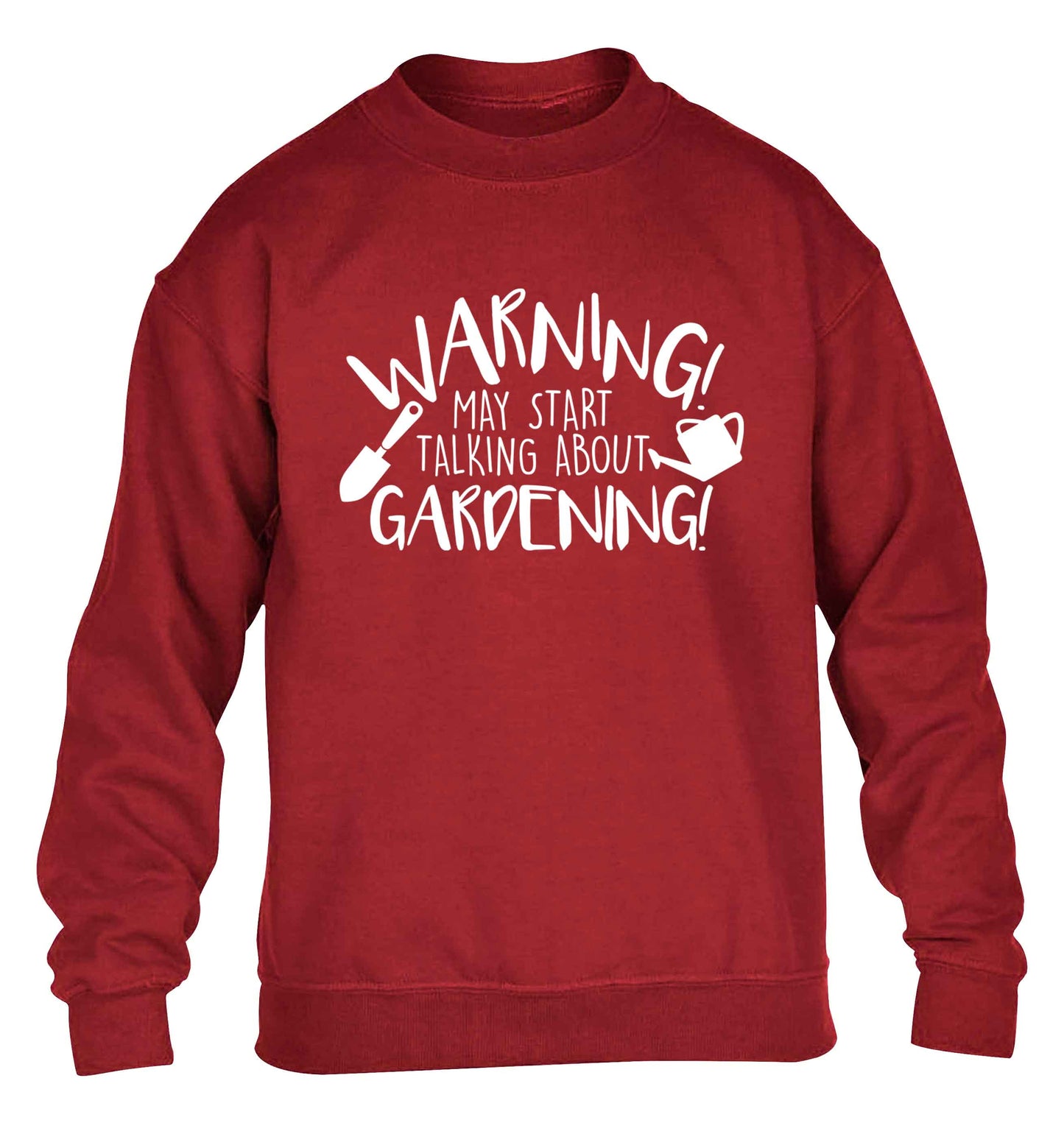 Warning may start talking about gardening children's grey sweater 12-13 Years