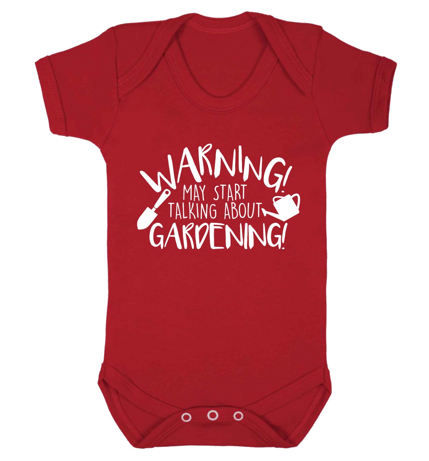 Warning may start talking about gardening Baby Vest red 18-24 months