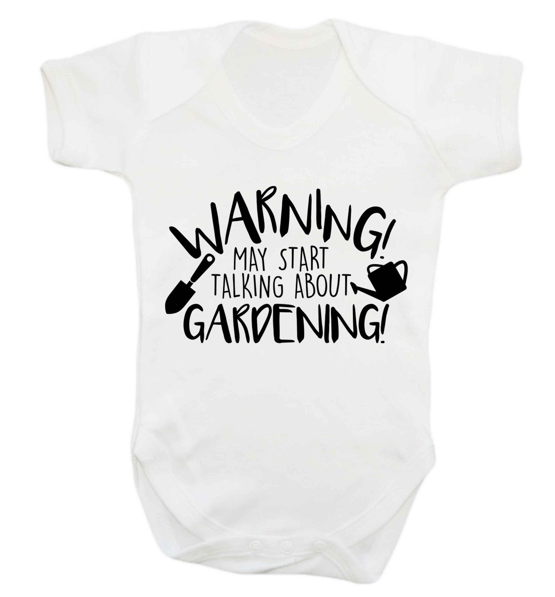 Warning may start talking about gardening Baby Vest white 18-24 months