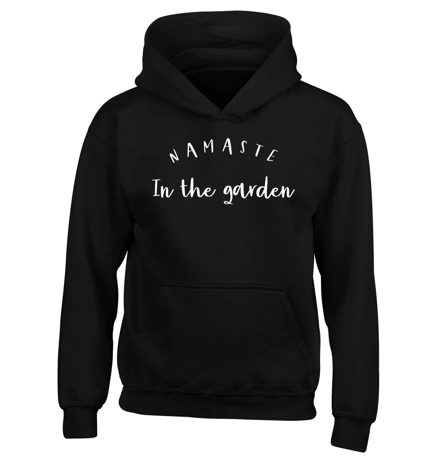 Namaste in the garden children's black hoodie 12-13 Years