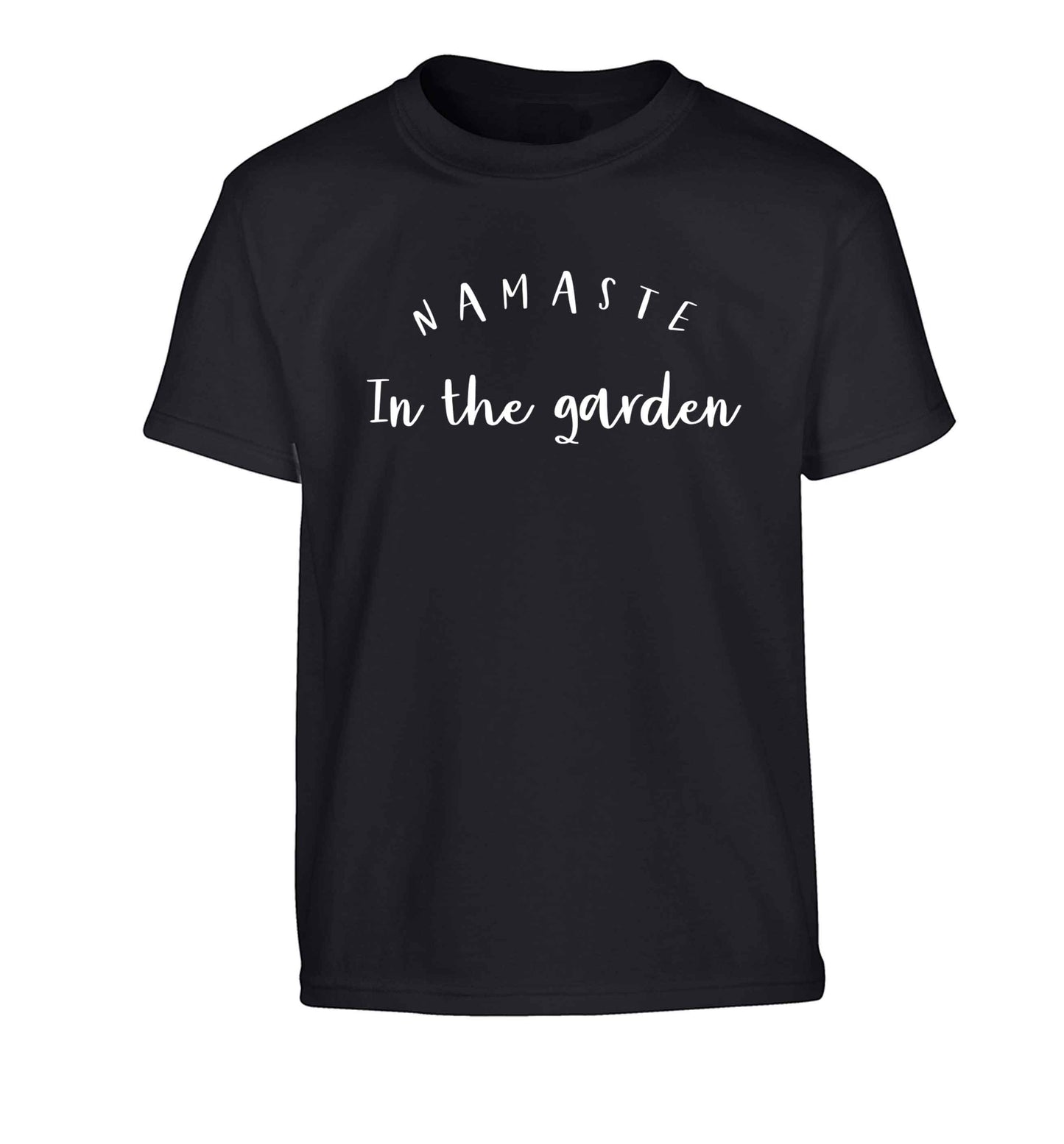 Namaste in the garden Children's black Tshirt 12-13 Years