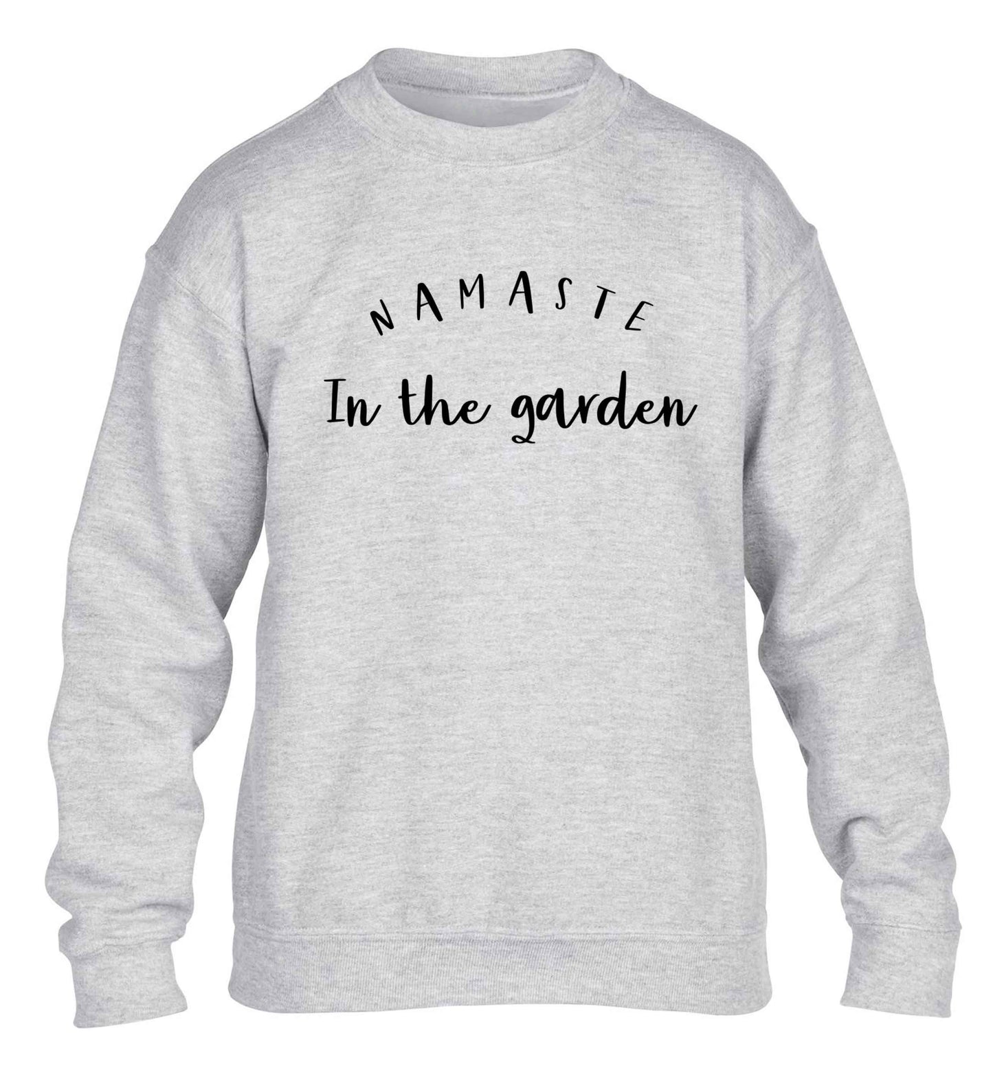 Namaste in the garden children's grey sweater 12-13 Years