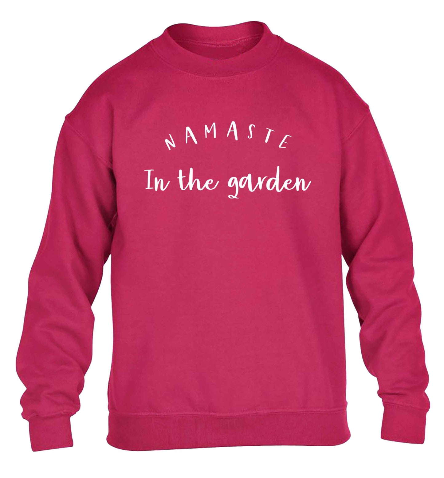 Namaste in the garden children's pink sweater 12-13 Years