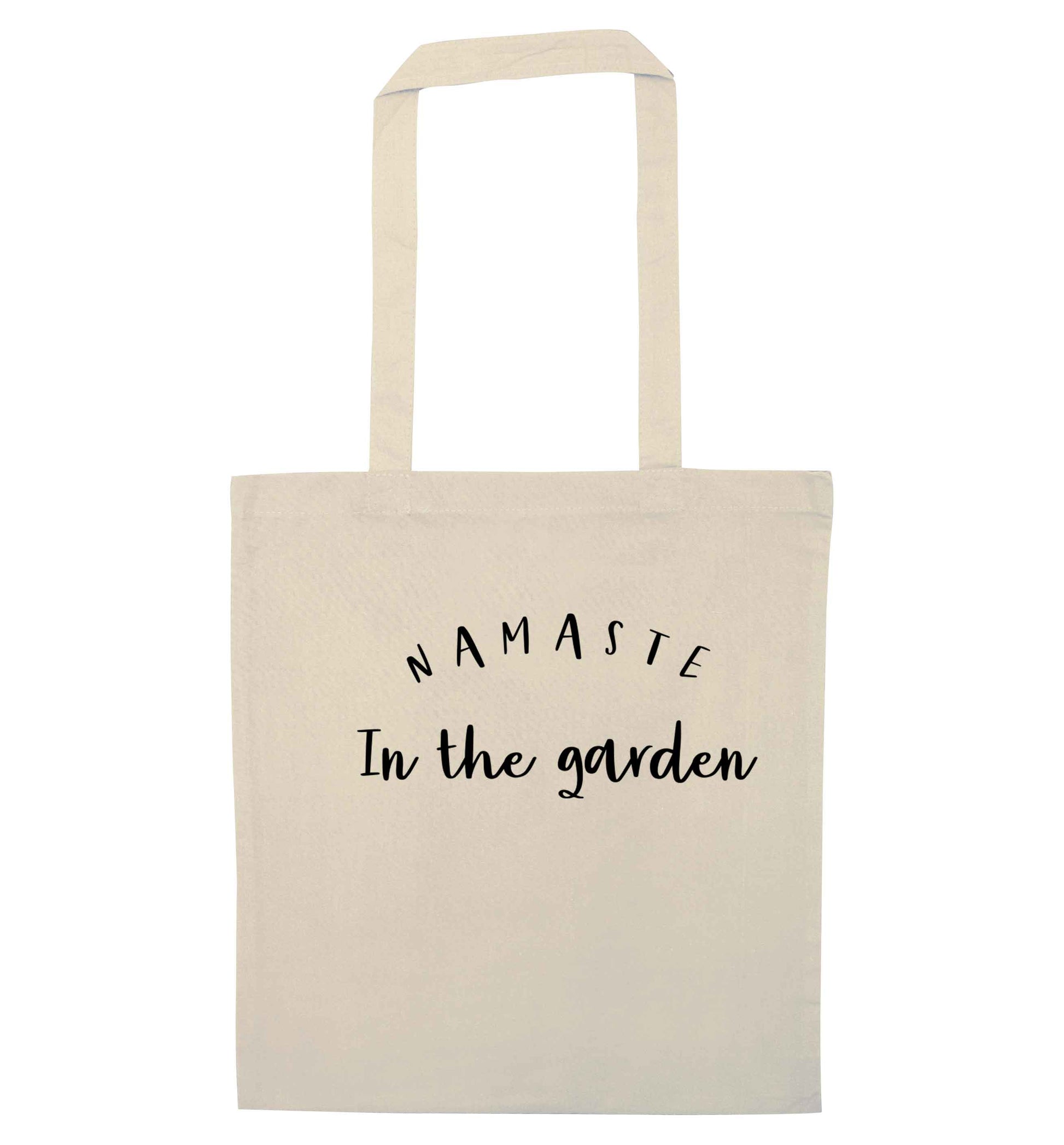 Namaste in the garden natural tote bag
