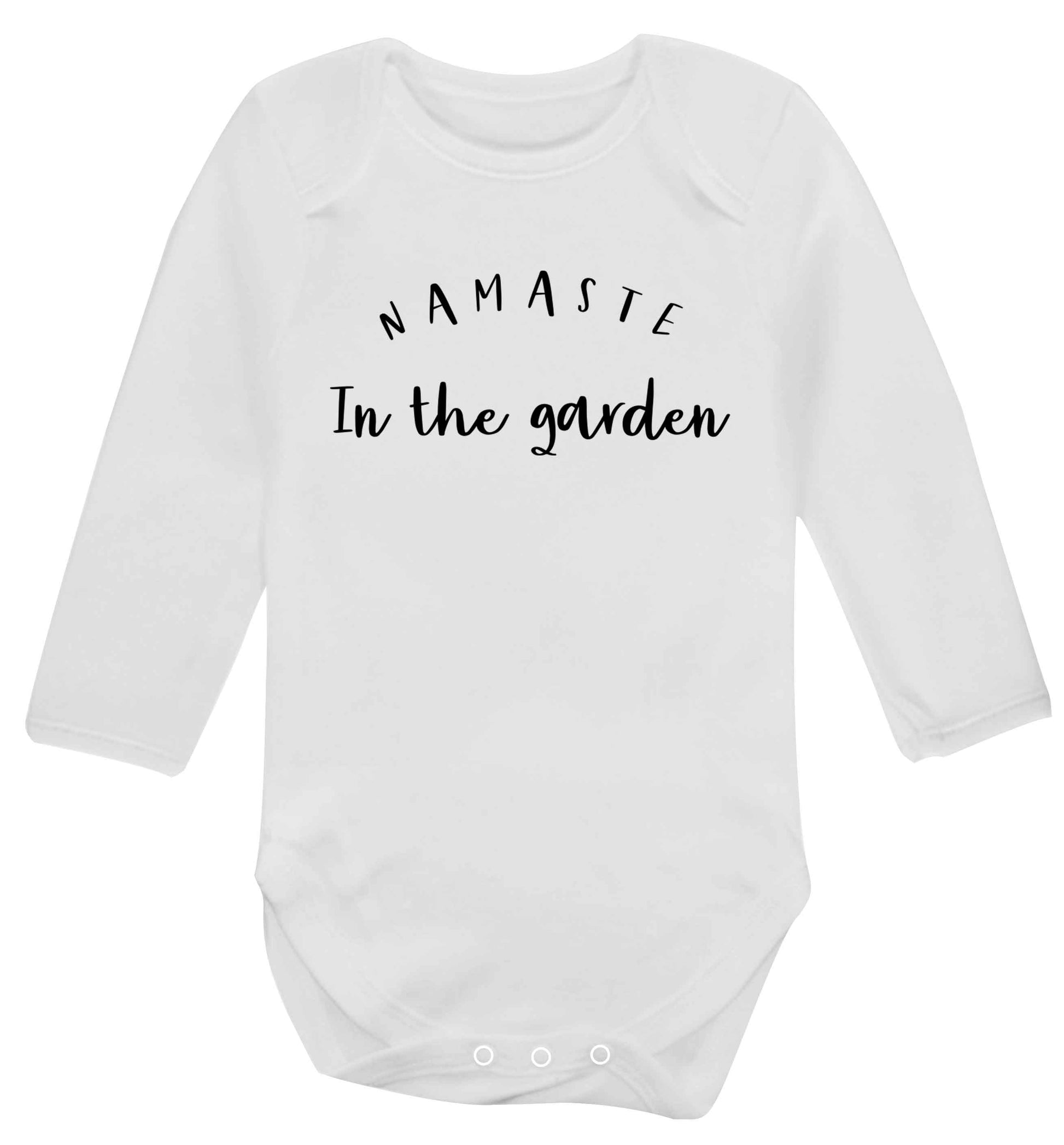Namaste in the garden Baby Vest long sleeved white 6-12 months