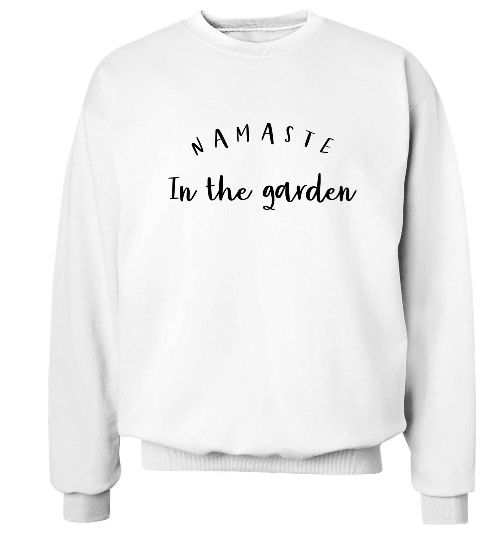 Namaste in the garden Adult's unisex white Sweater 2XL
