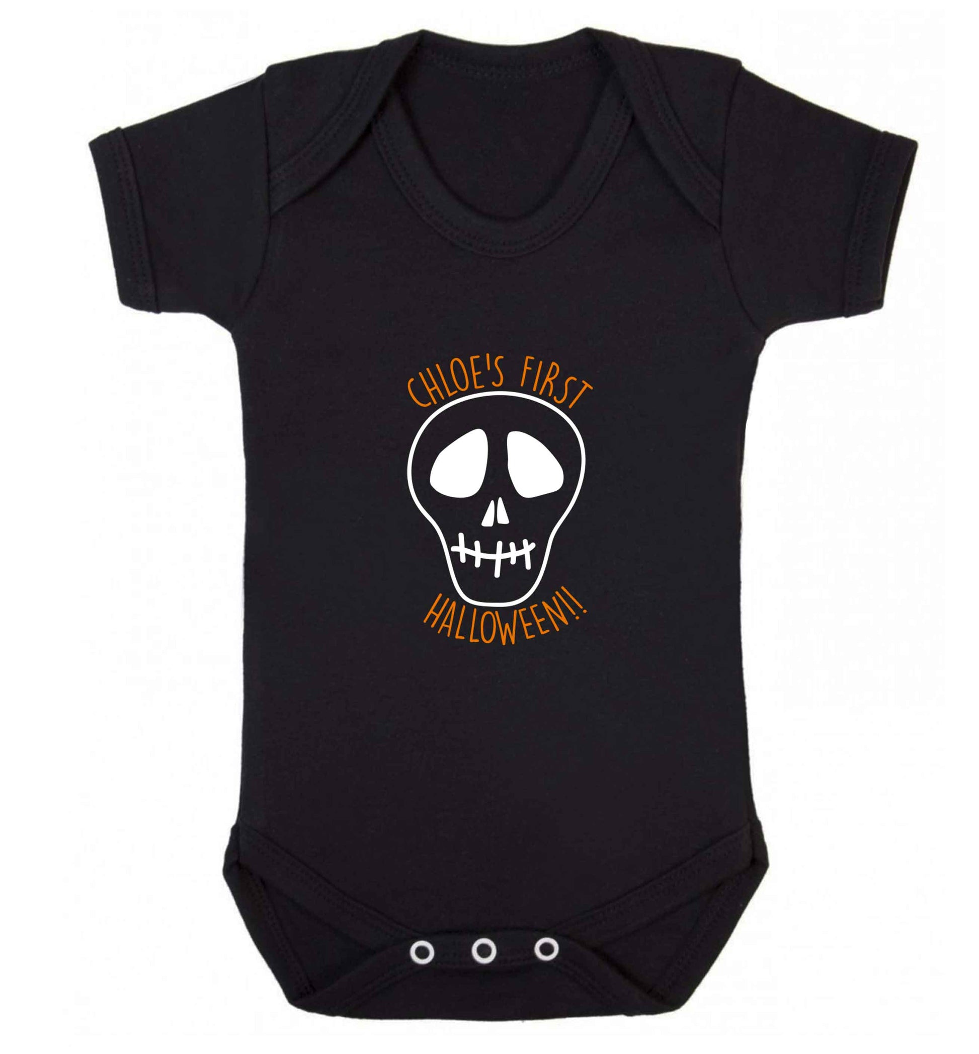 Personalised Skull 1st Halloween baby vest black 18-24 months