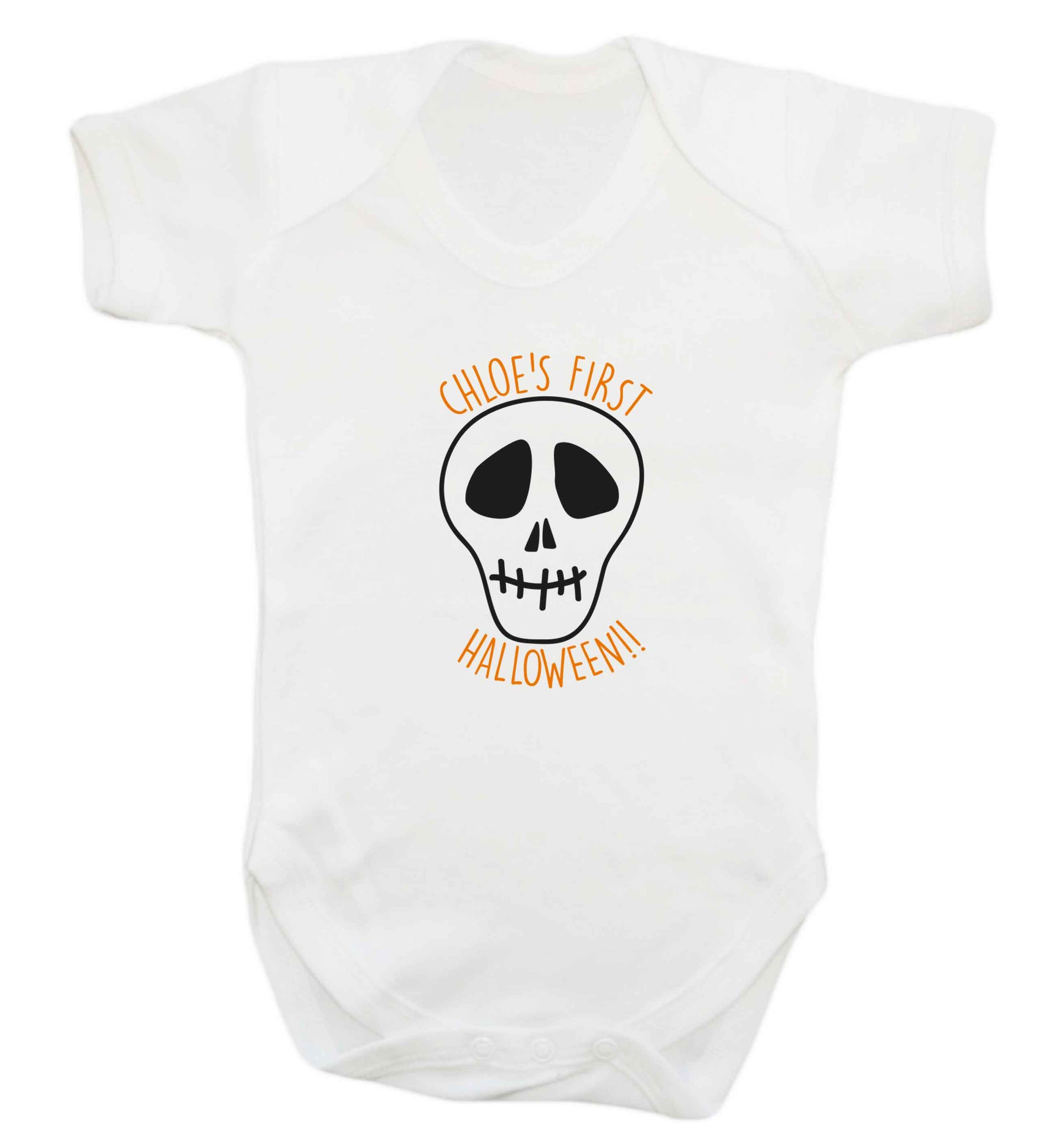 Personalised Skull 1st Halloween baby vest white 18-24 months