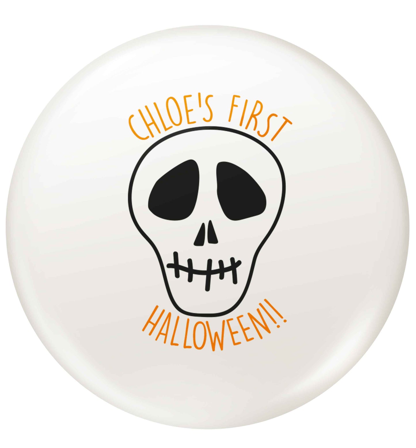 Personalised Skull 1st Halloween small 25mm Pin badge