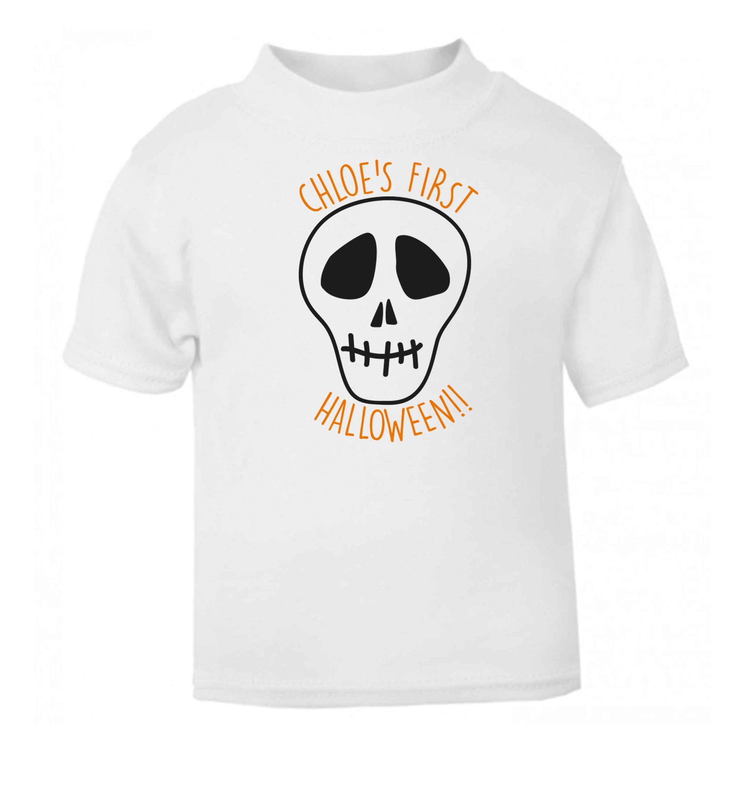 Personalised Skull 1st Halloween white baby toddler Tshirt 2 Years