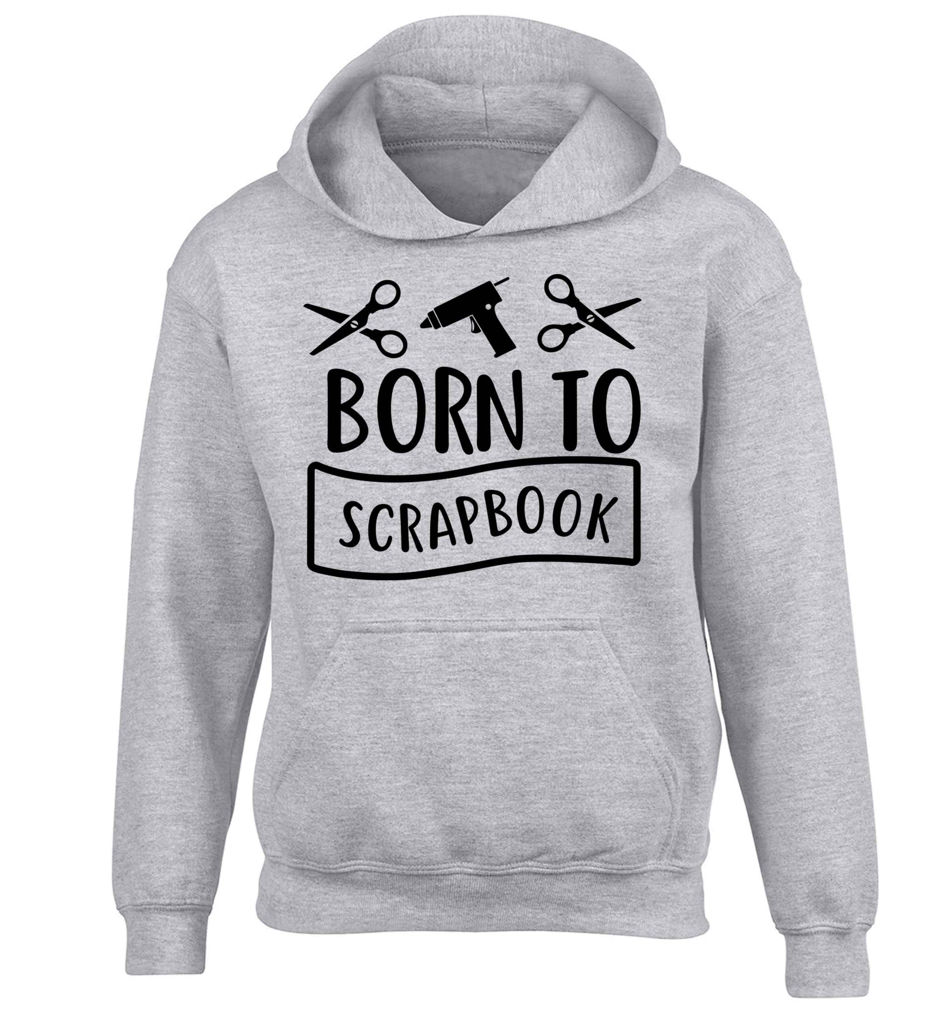 Born to scrapbook children's grey hoodie 12-13 Years