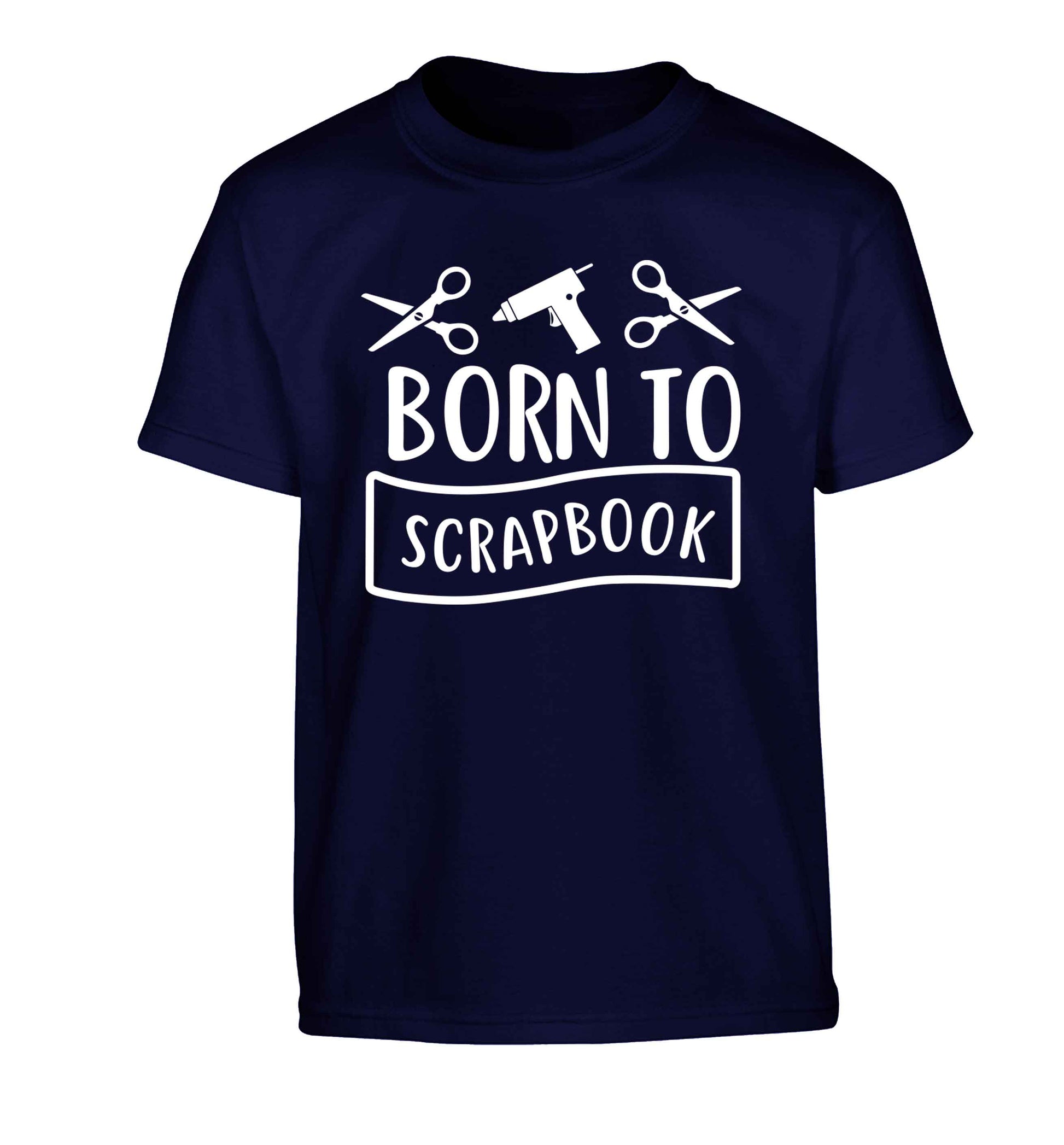Born to scrapbook Children's navy Tshirt 12-13 Years