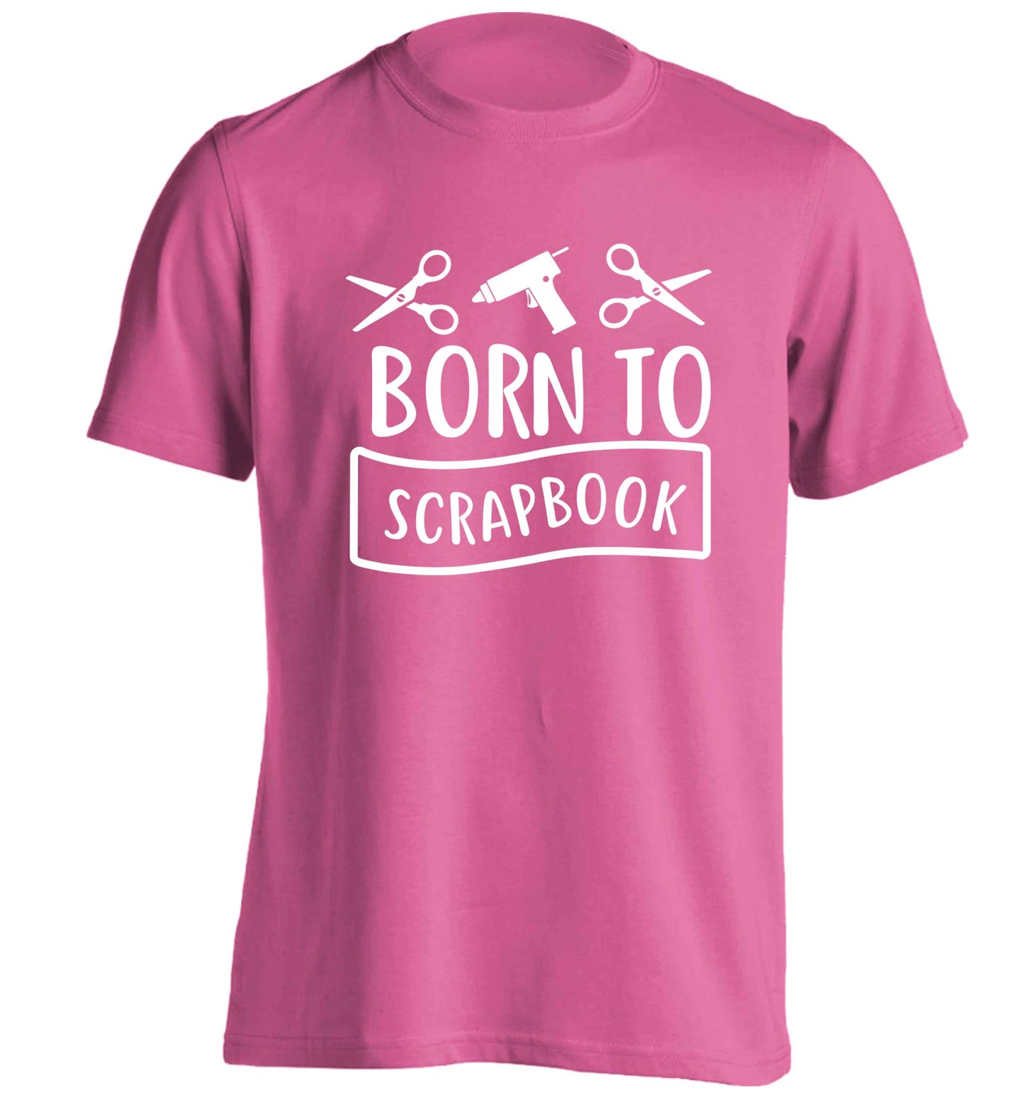Born to scrapbook adults unisex pink Tshirt 2XL
