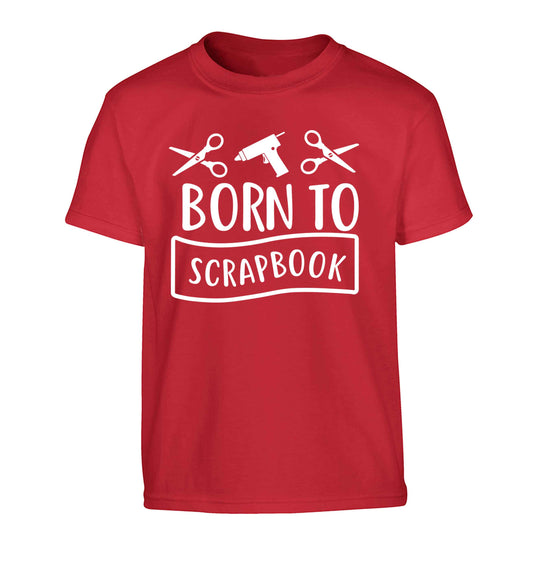 Born to scrapbook Children's red Tshirt 12-13 Years