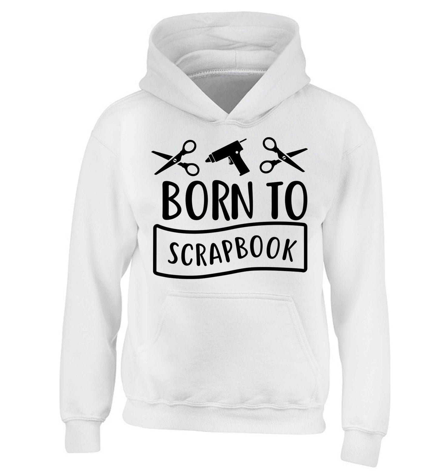 Born to scrapbook children's white hoodie 12-13 Years