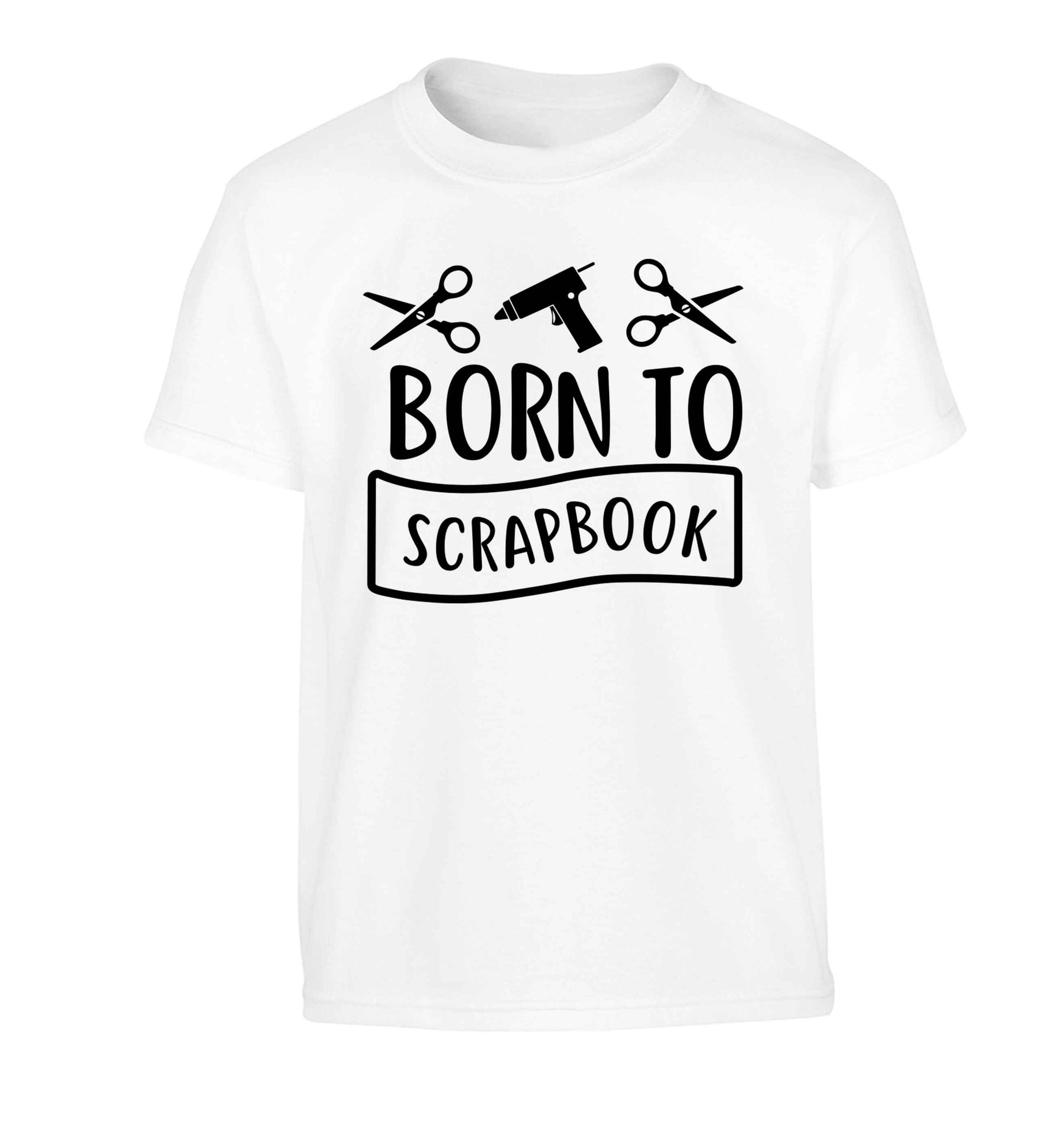 Born to scrapbook Children's white Tshirt 12-13 Years