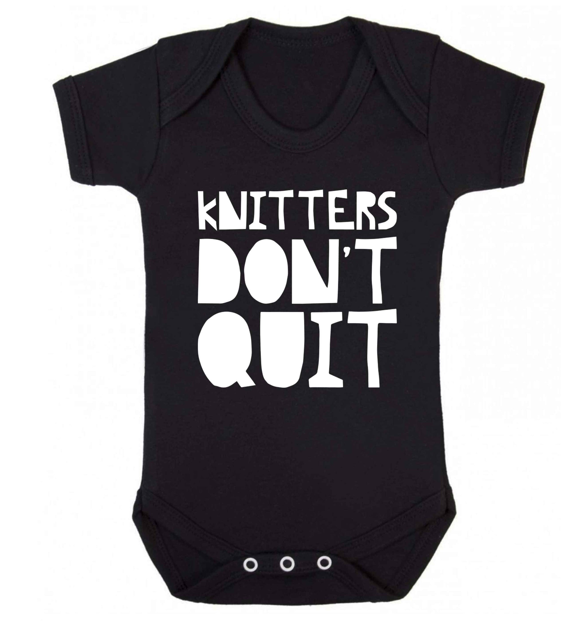 Knitters don't quit Baby Vest black 18-24 months