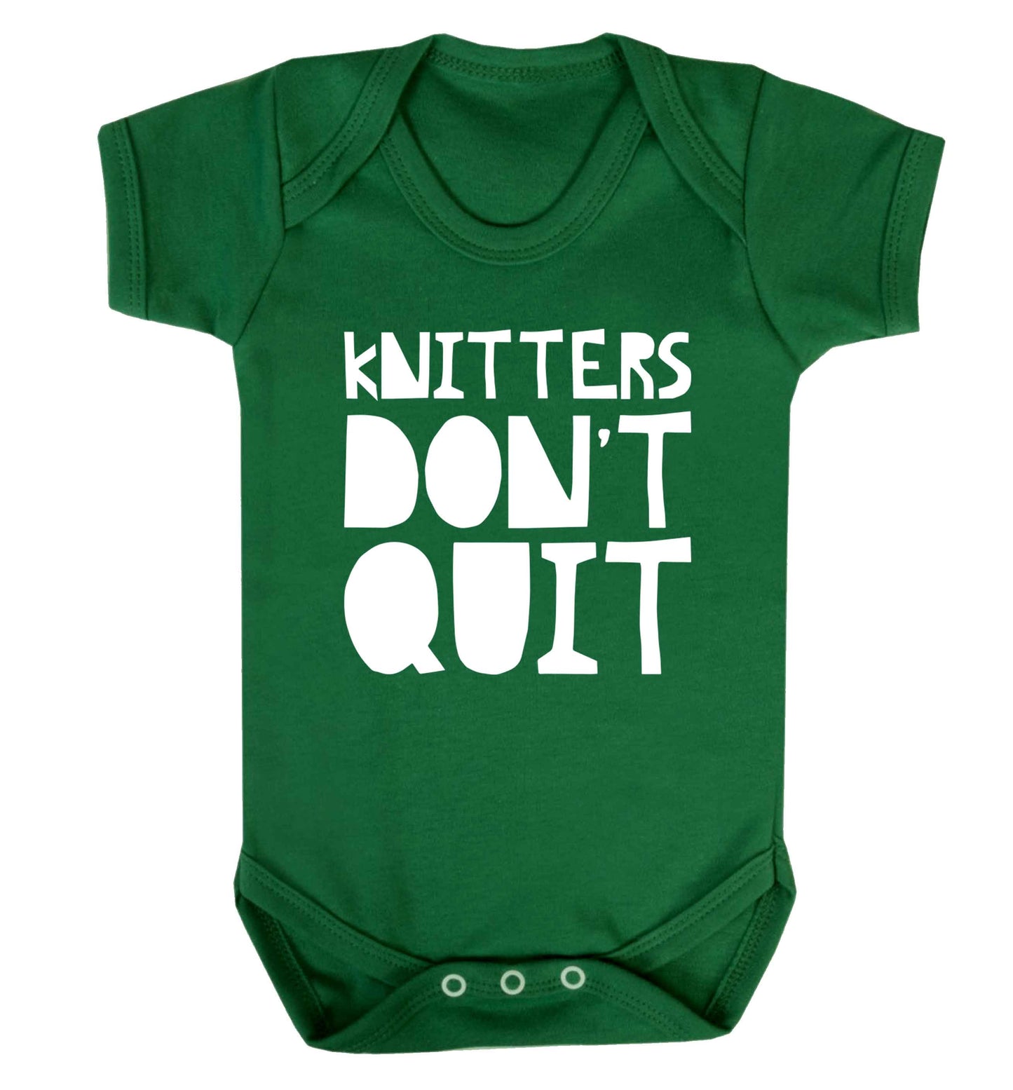Knitters don't quit Baby Vest green 18-24 months